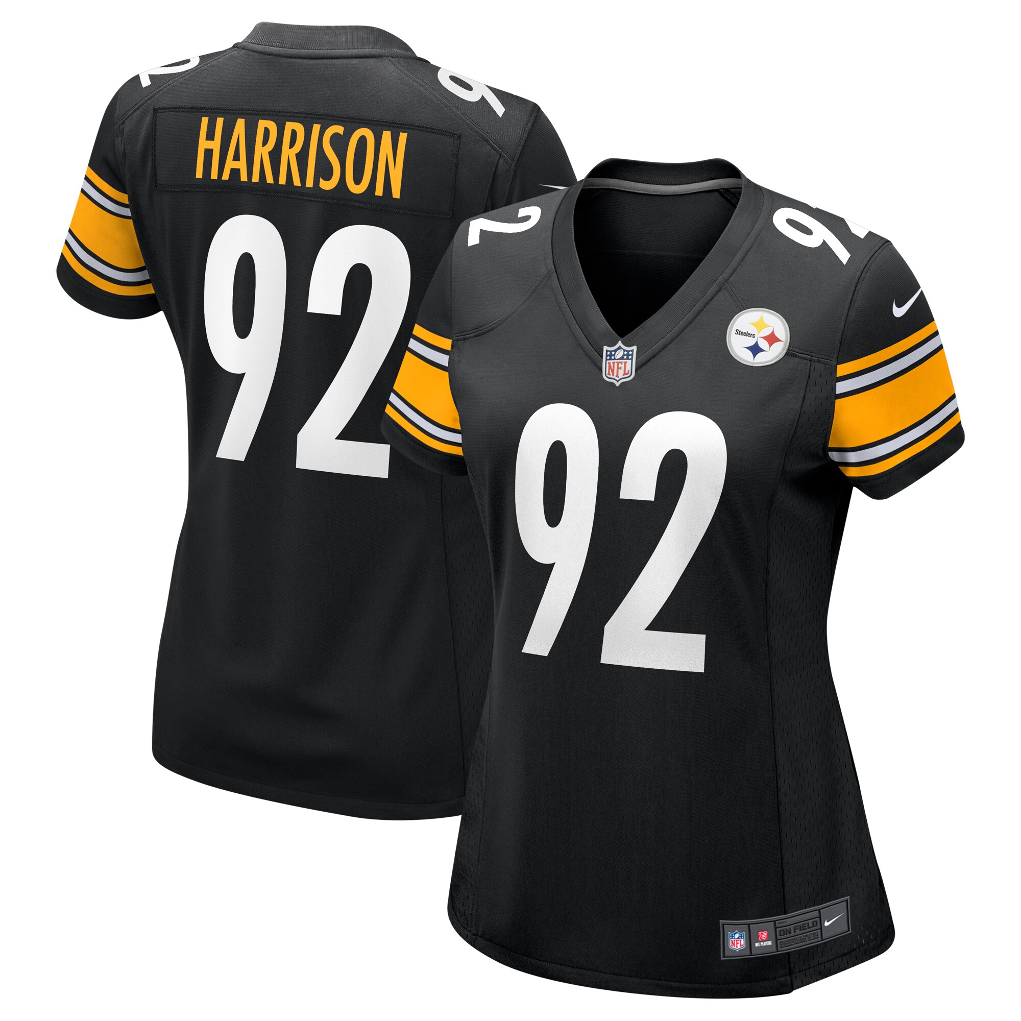 Women's Pittsburgh Steelers James Harrison Black Retired Game Jersey Js2520