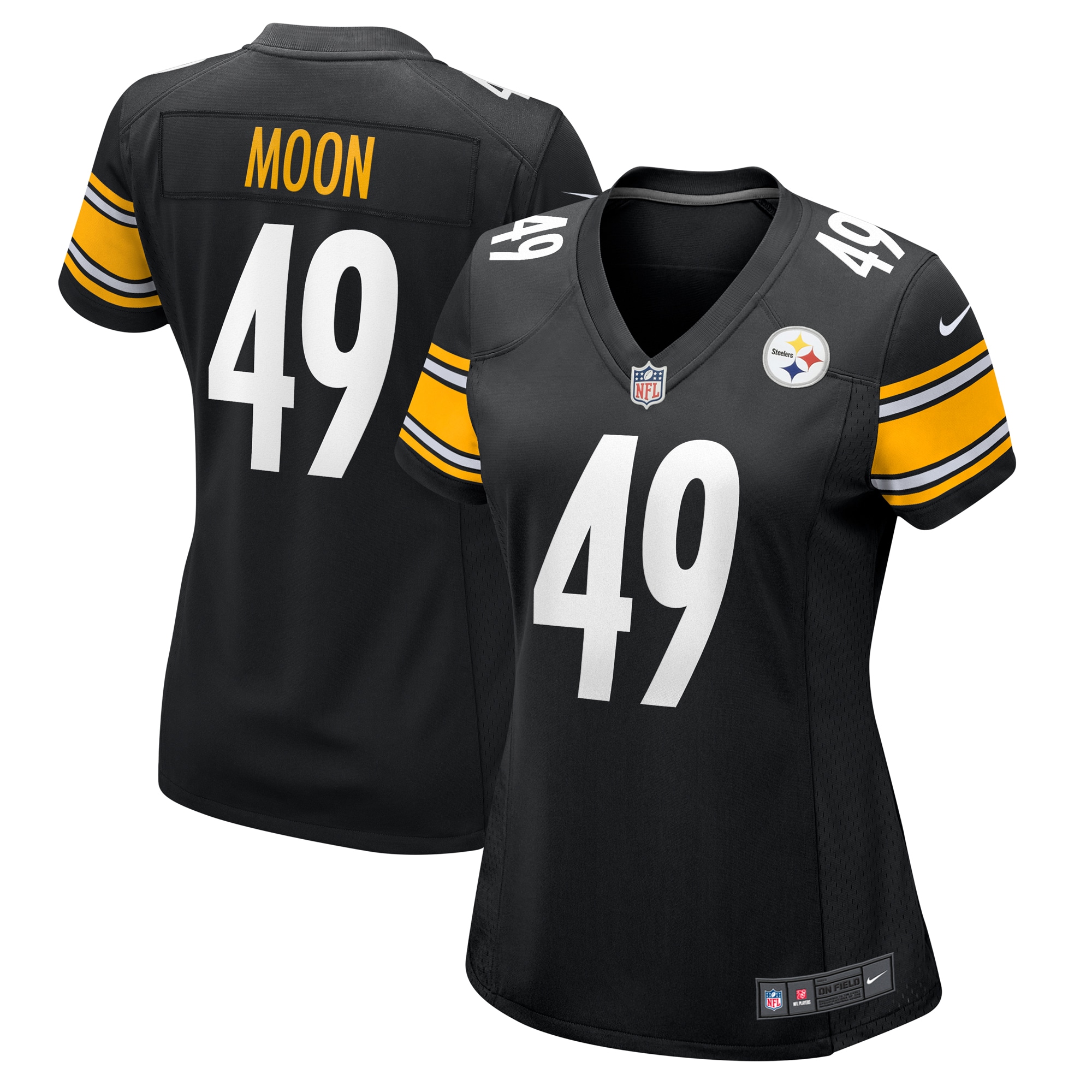 Women's Pittsburgh Steelers Jeremiah Moon Black Game Jersey Js9888