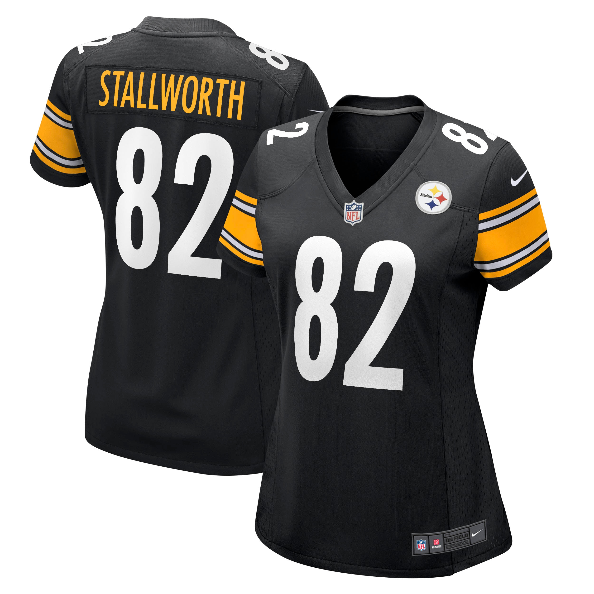 Women's Pittsburgh Steelers John Stallworth Black Retired Player Jersey Js8746