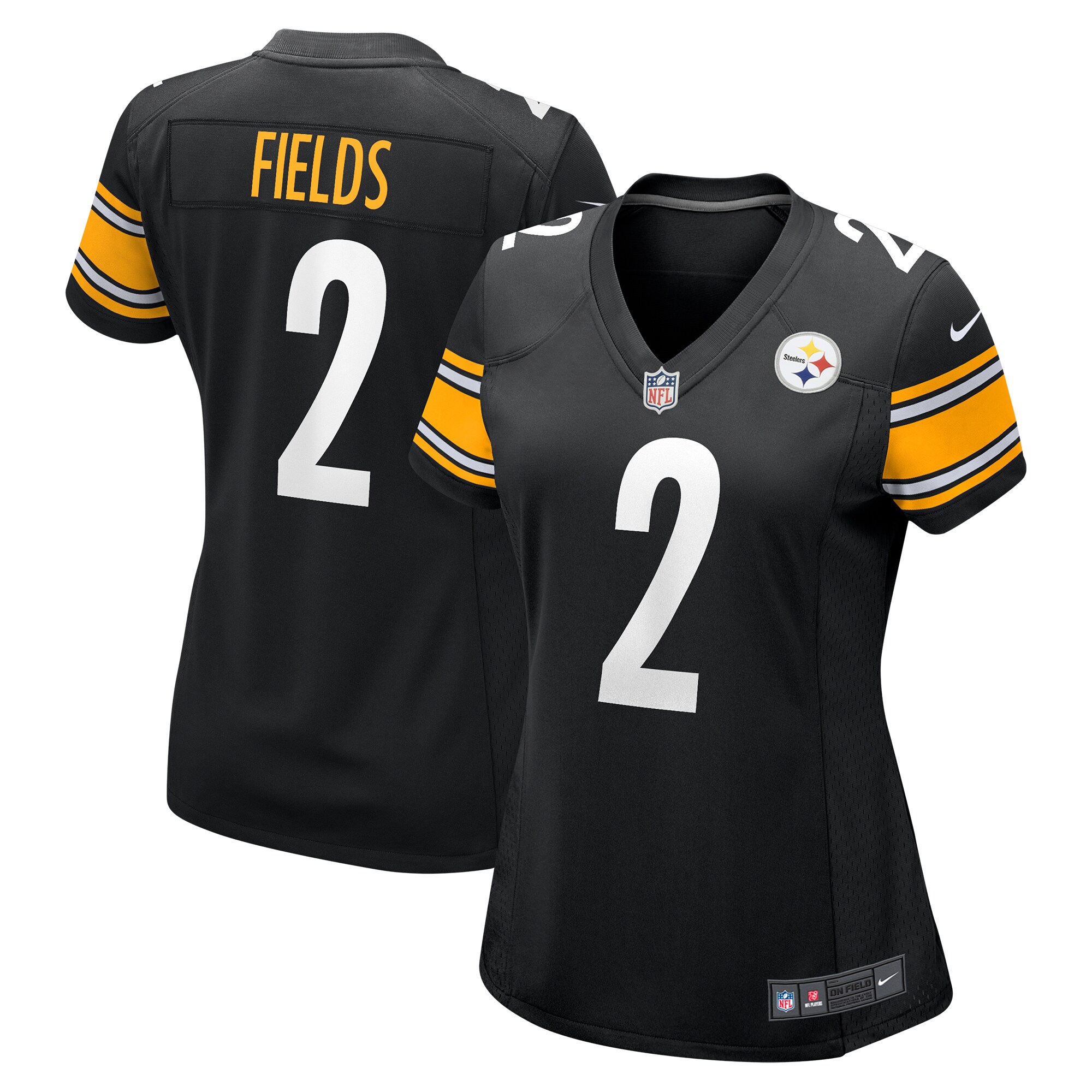 Women's Pittsburgh Steelers Justin Fields Black Game Player Jersey Js7868