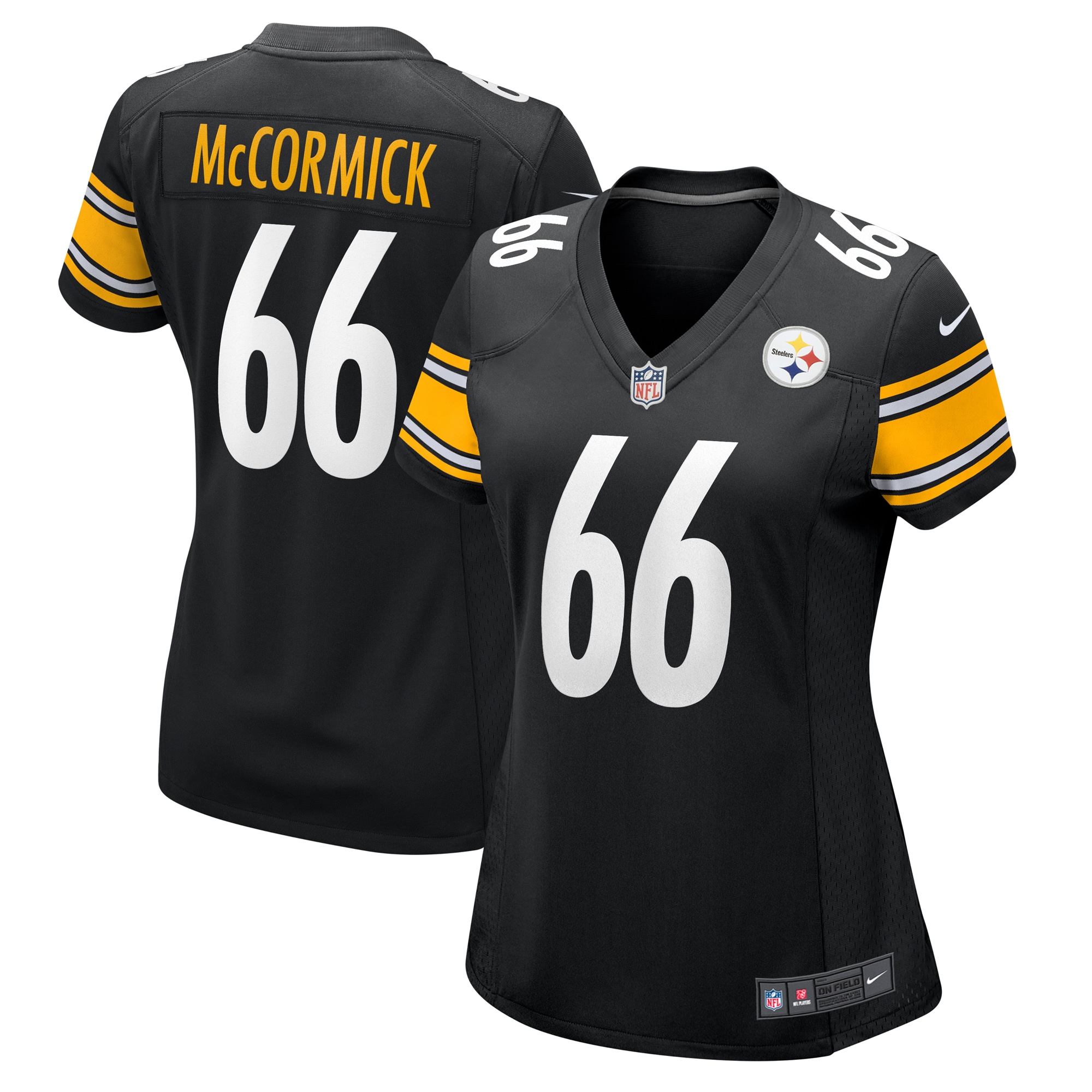 Women's Pittsburgh Steelers Mason Mccormick Black Game Jersey Js9245