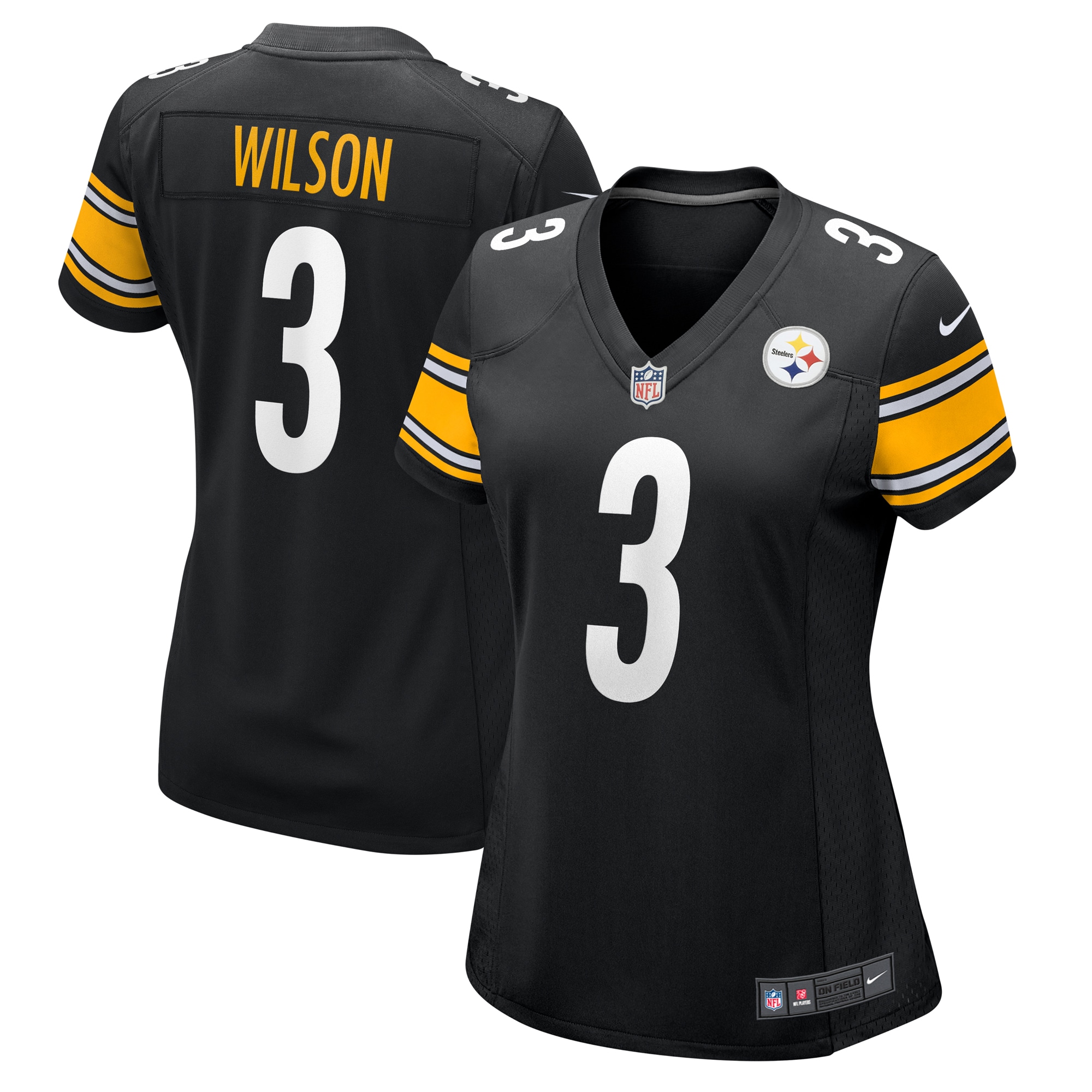 Women's Pittsburgh Steelers Russell Wilson Black Game Jersey Js5159