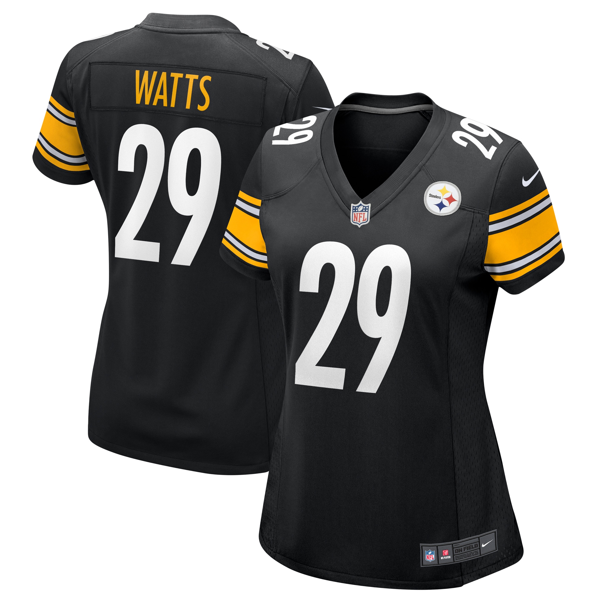 Women's Pittsburgh Steelers Ryan Watts Black Game Jersey Js2718