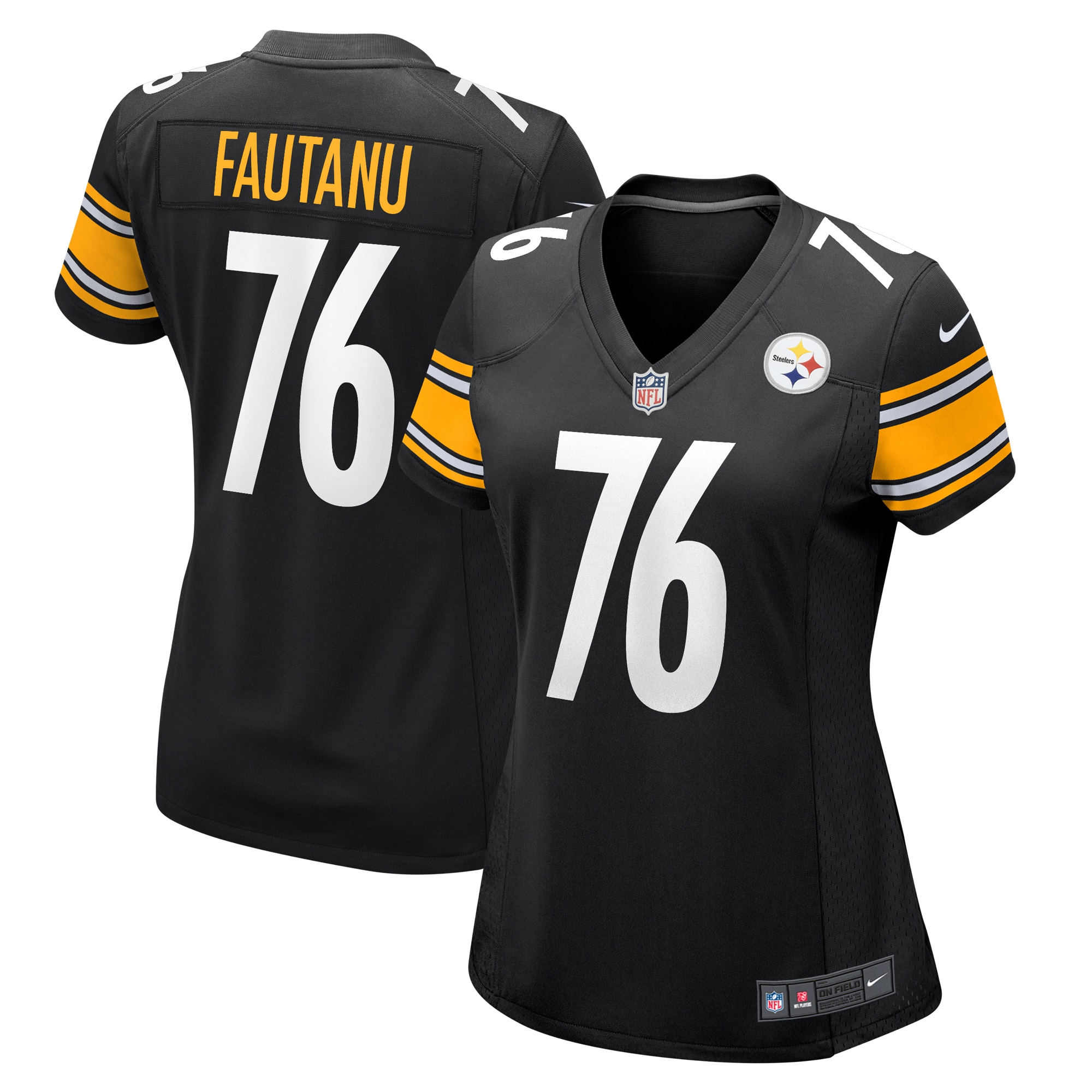Women's Pittsburgh Steelers Troy Fautanu Black Game Jersey Js7475