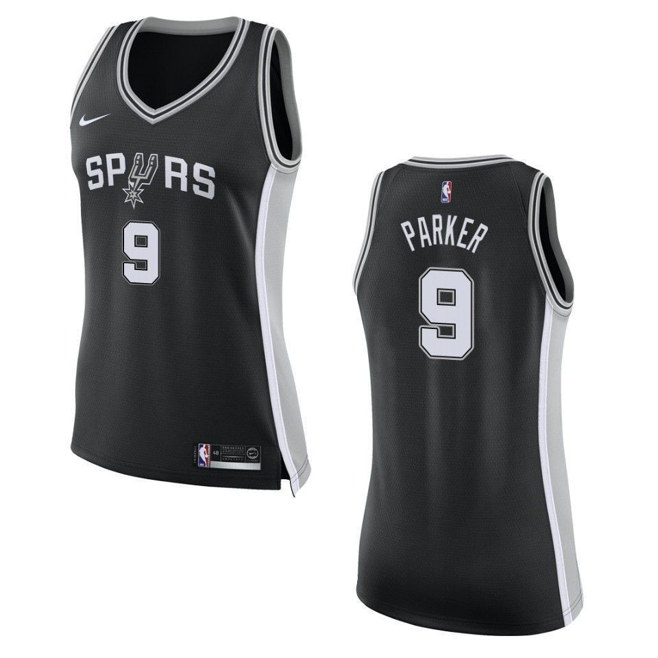 Women's San Antonio Spurs 9 Tony Parker Icon Swingman Jersey - Black