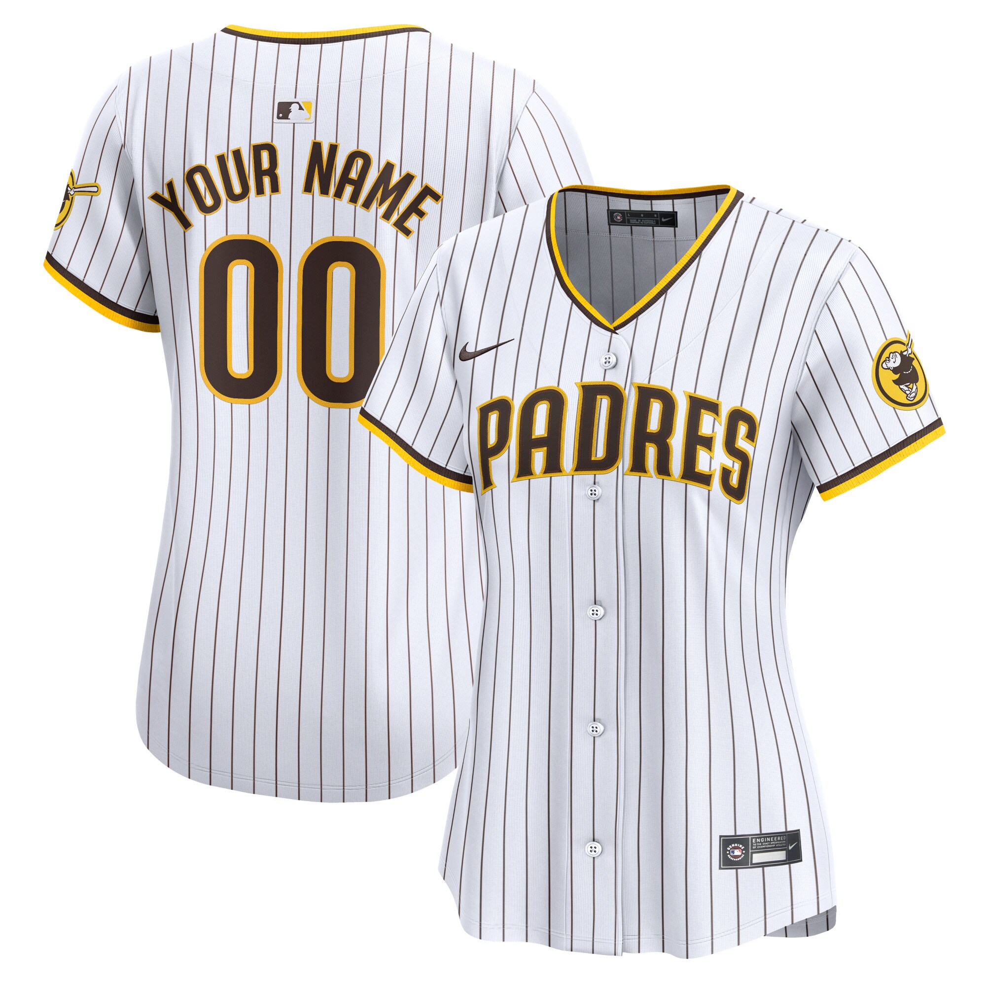 Women's San Diego Padres White Home Limited Custom Jersey