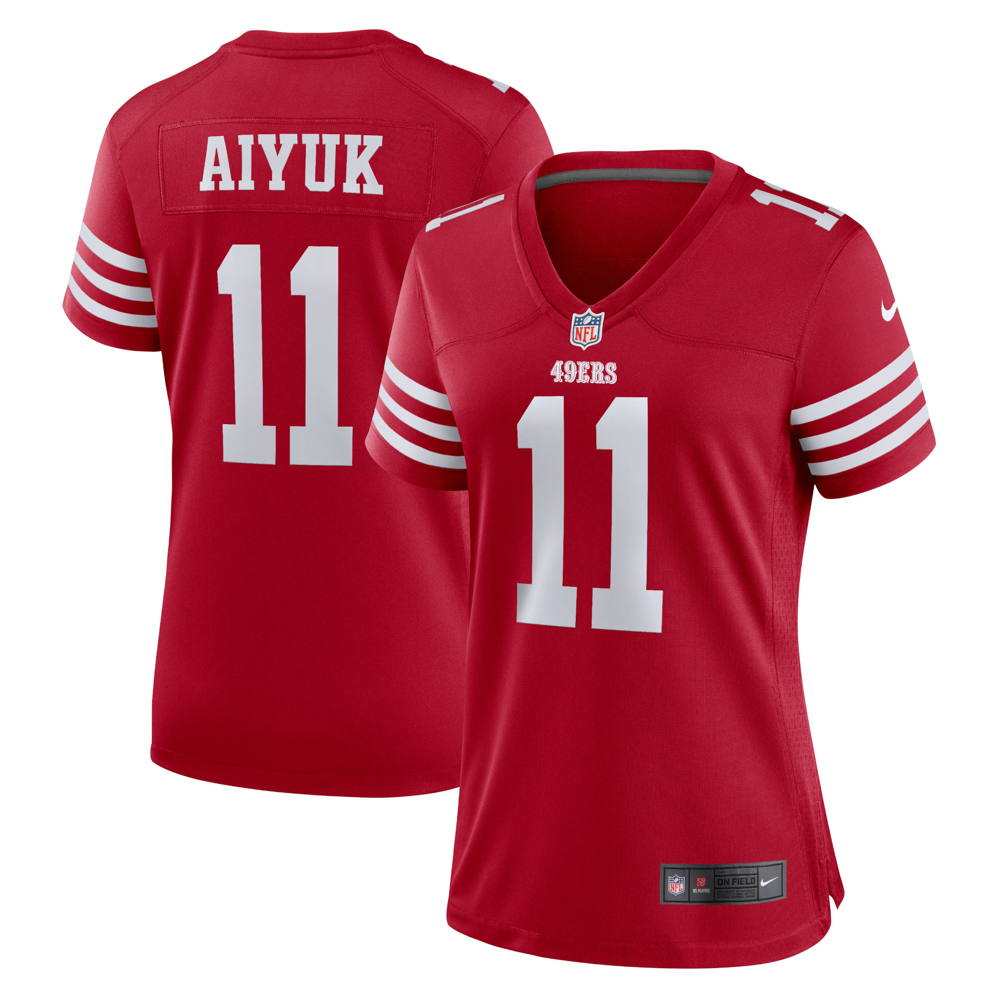 Women's San Francisco 49ers Brandon Aiyuk Scarlet Game Player Jersey Js4898