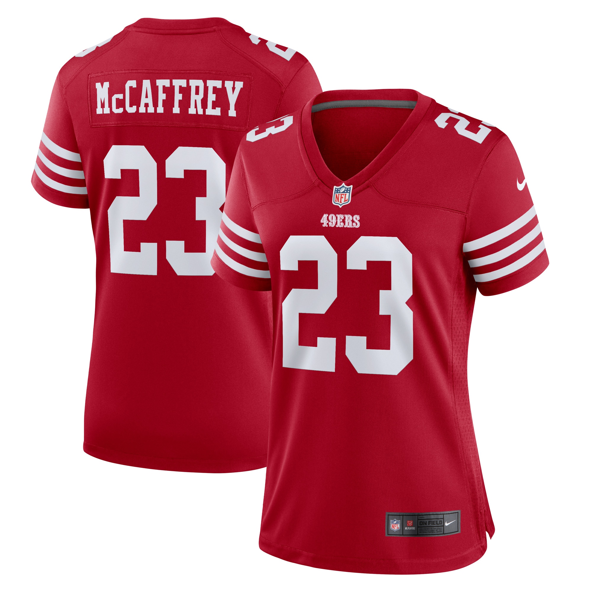 Women's San Francisco 49ers Christian Mccaffrey Scarlet Player Jersey Js5729