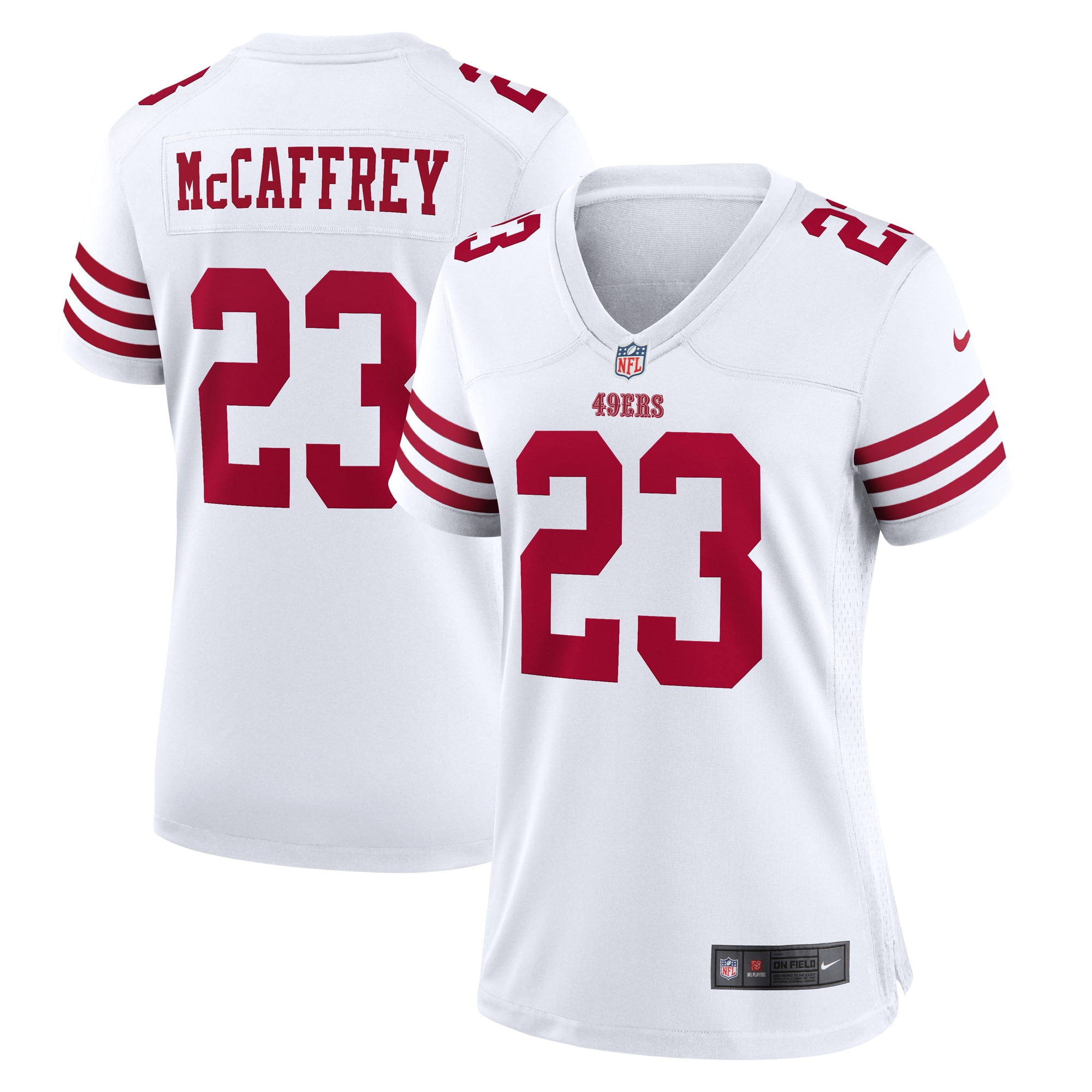 Women's San Francisco 49ers Christian Mccaffrey White Player Jersey Js5221