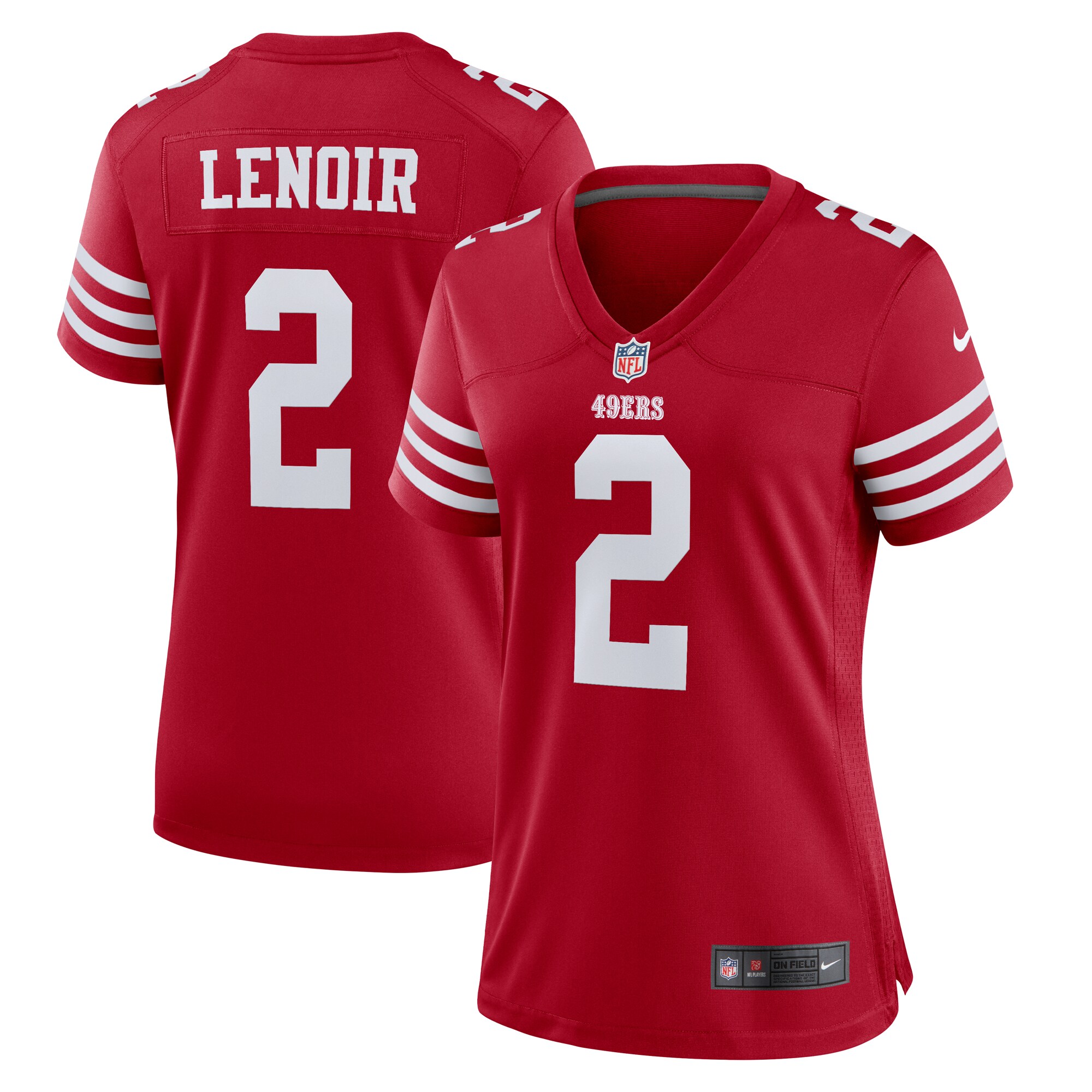 Women's San Francisco 49ers Deommodore Lenoir Scarlet Game Jersey Js1265