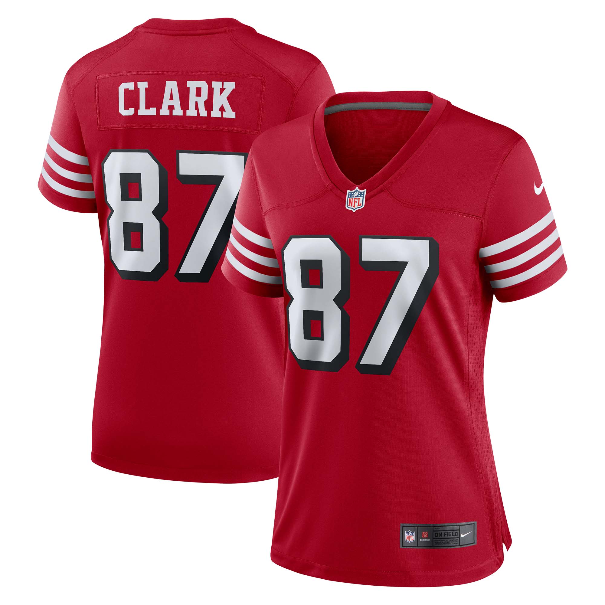 Women's San Francisco 49ers Dwight Clark Scarlet Alternate Game Jersey Js4386