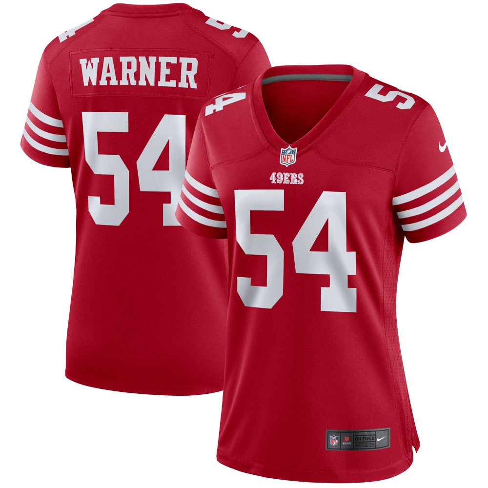Women's San Francisco 49ers Fred Warner Scarlet Player Jersey Js7723