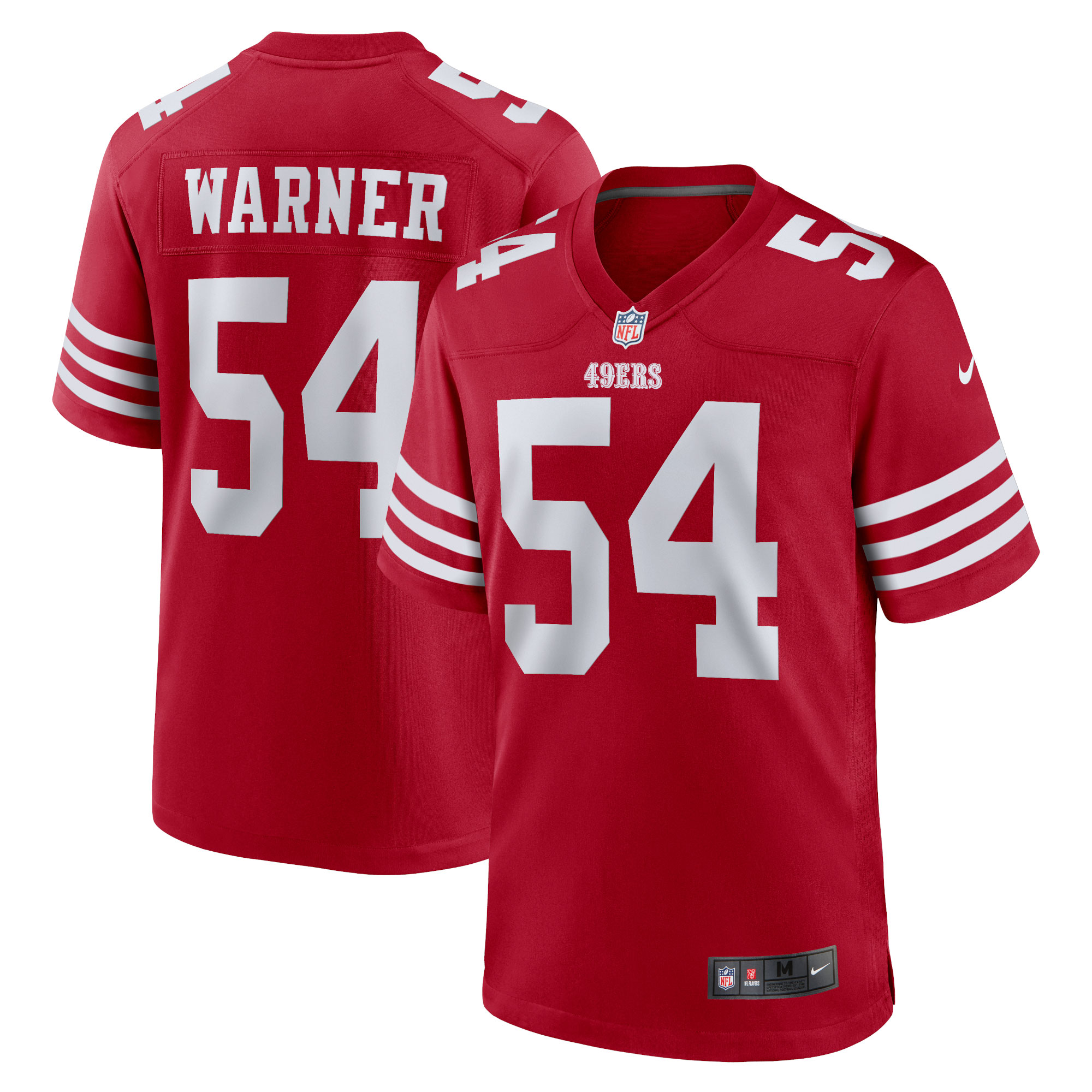 Women's San Francisco 49ers Fred Warner Scarlet Team Game Player Jersey Js9374