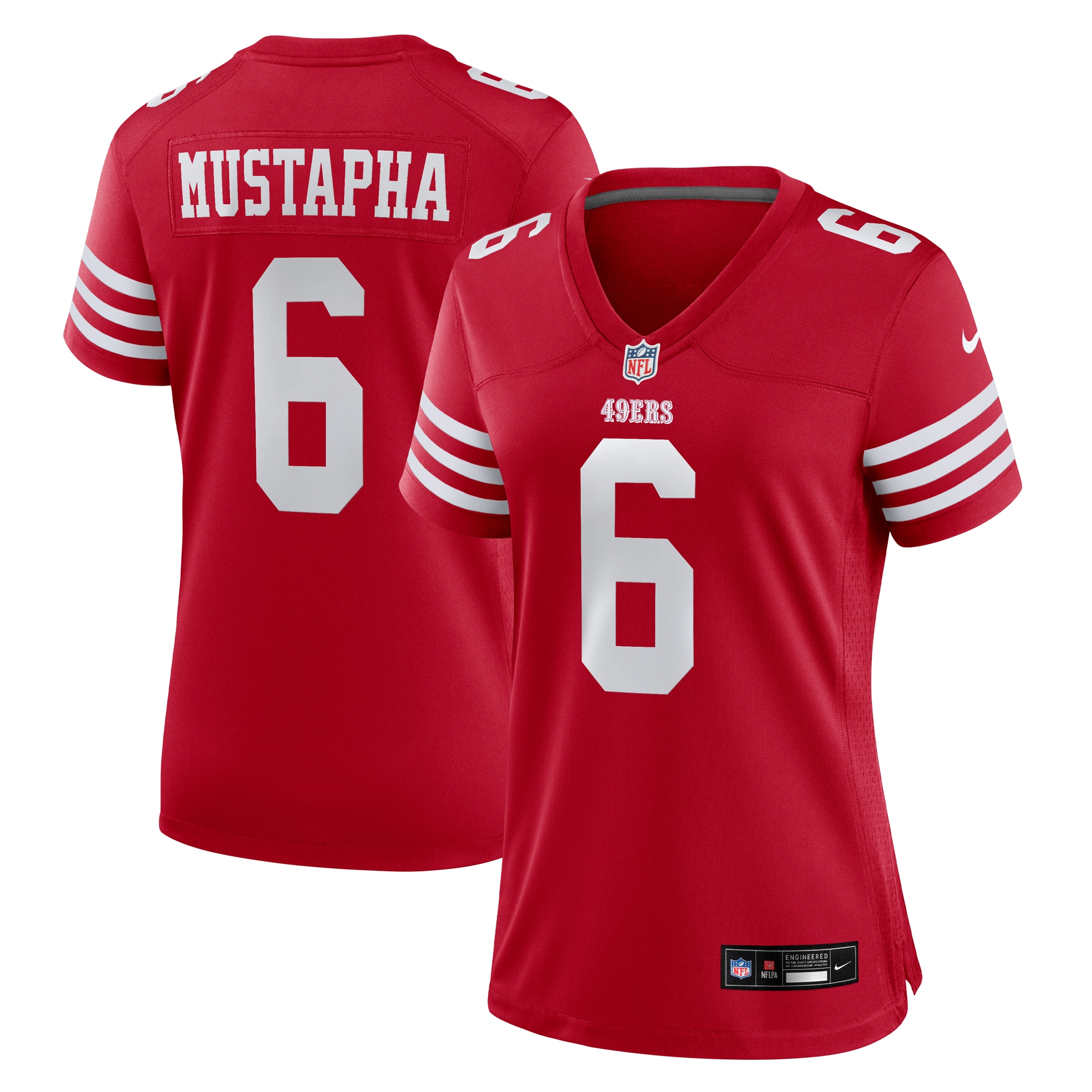 Women's San Francisco 49ers Malik Mustapha Scarlet Game Jersey Js3657