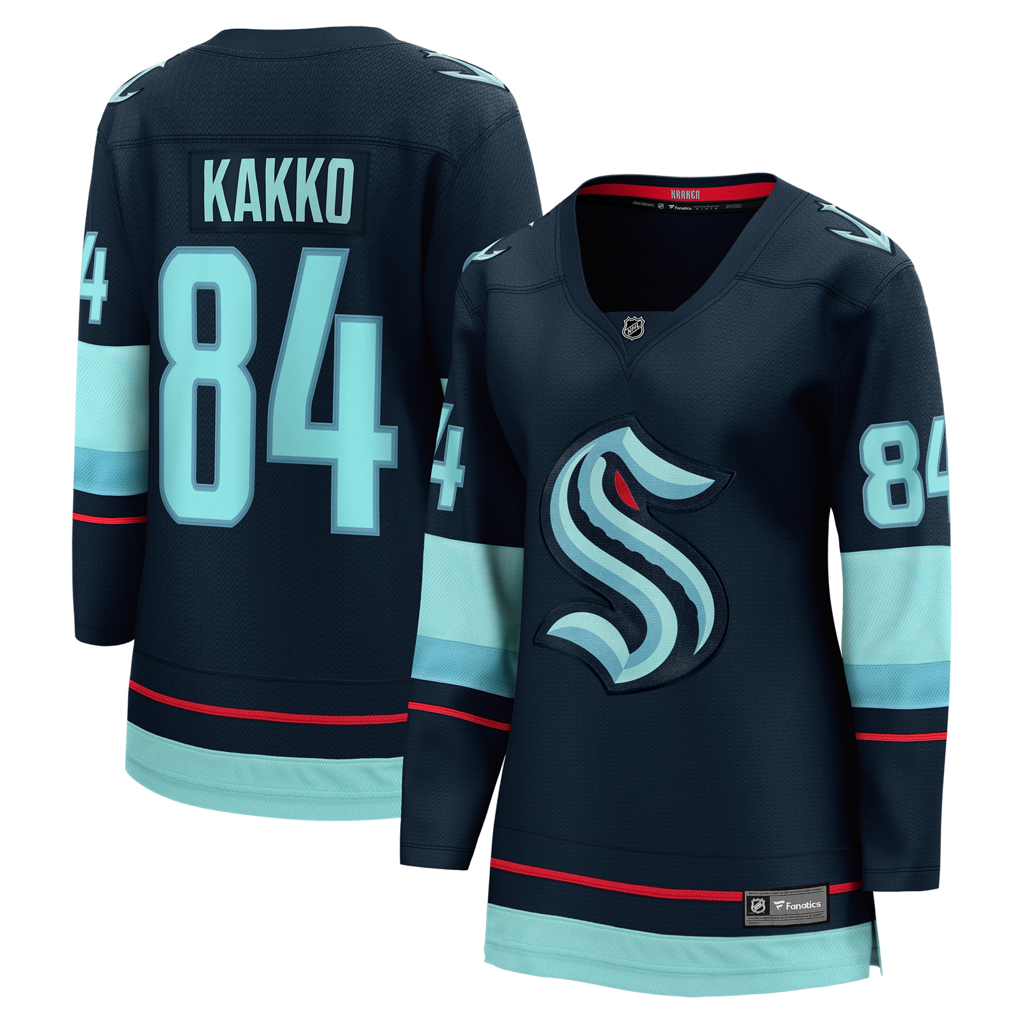 Women's Seattle Kraken Kaapo Kakko Deep Sea Blue Home Breakaway Player Jersey