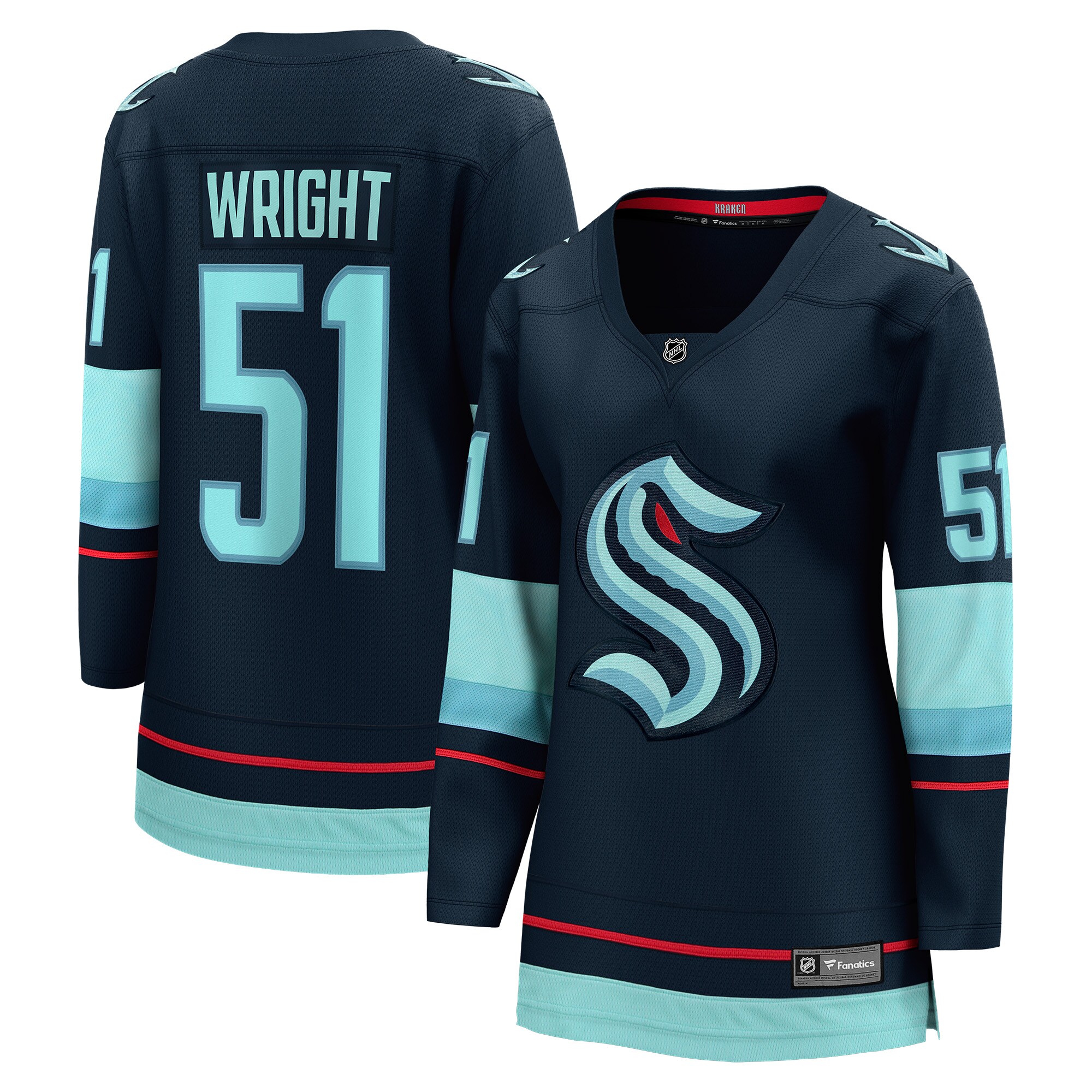 Women's Seattle Kraken Shane Wright Deep Sea Blue Home Breakaway Jersey