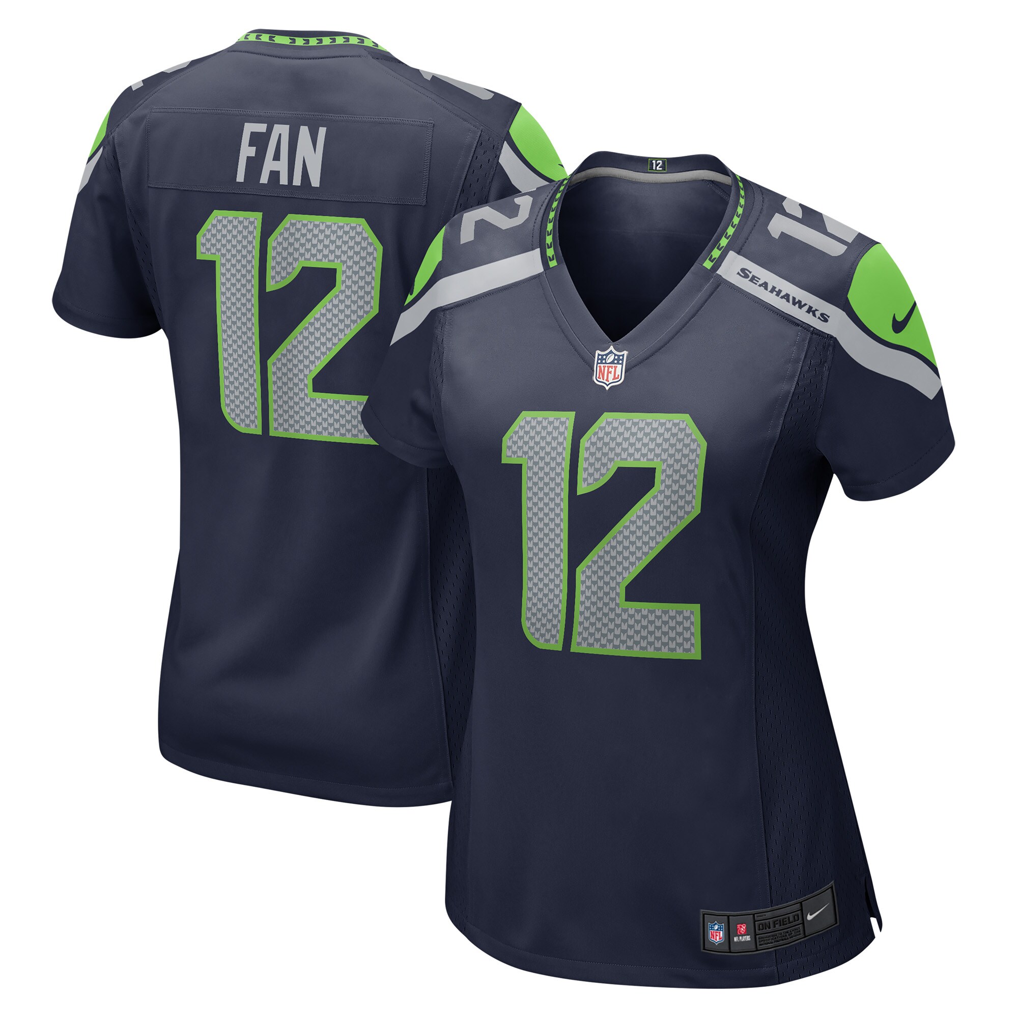 Women's Seattle Seahawks 12s Navy Player Jersey Js4415