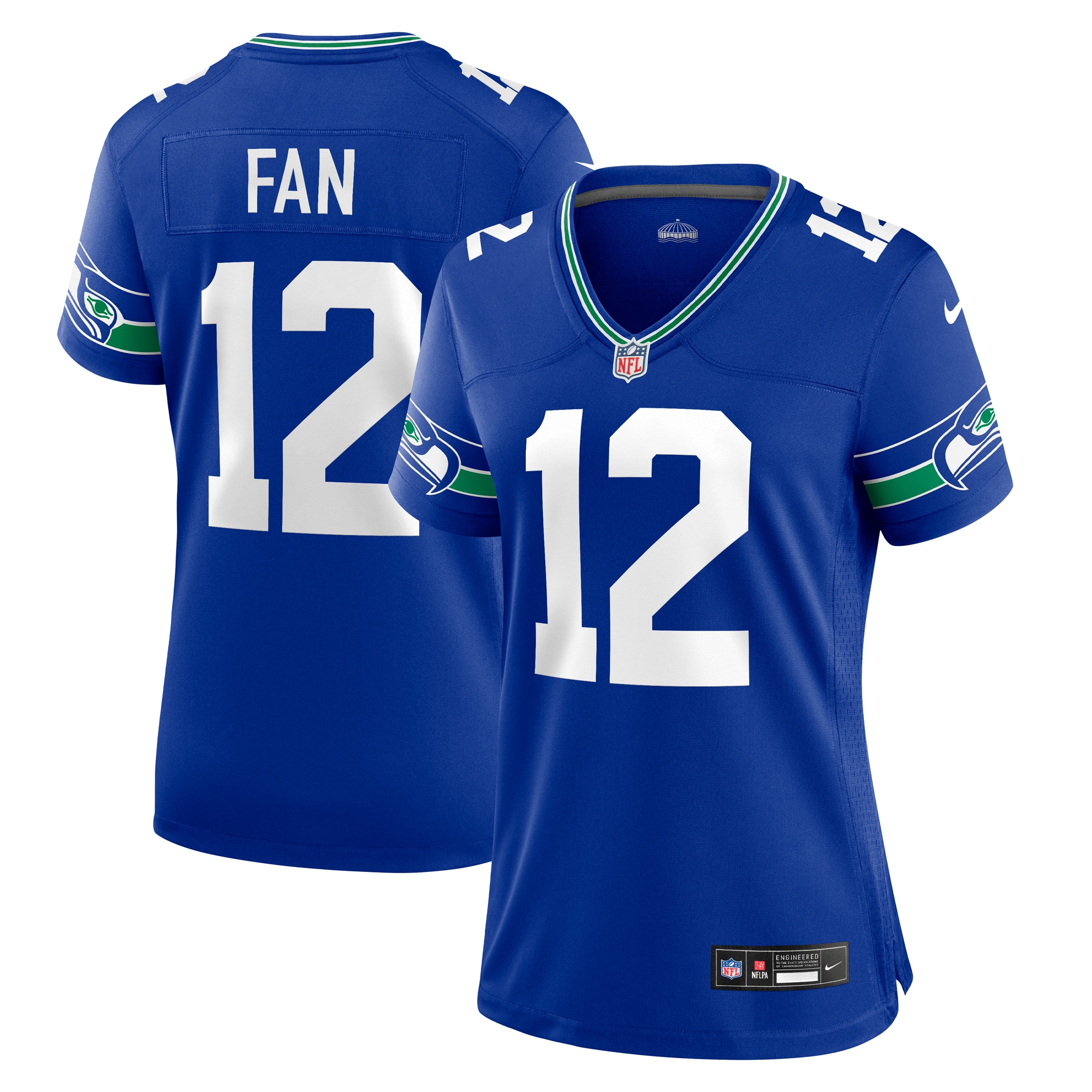 Women's Seattle Seahawks 12s Royal Player Jersey Js4139