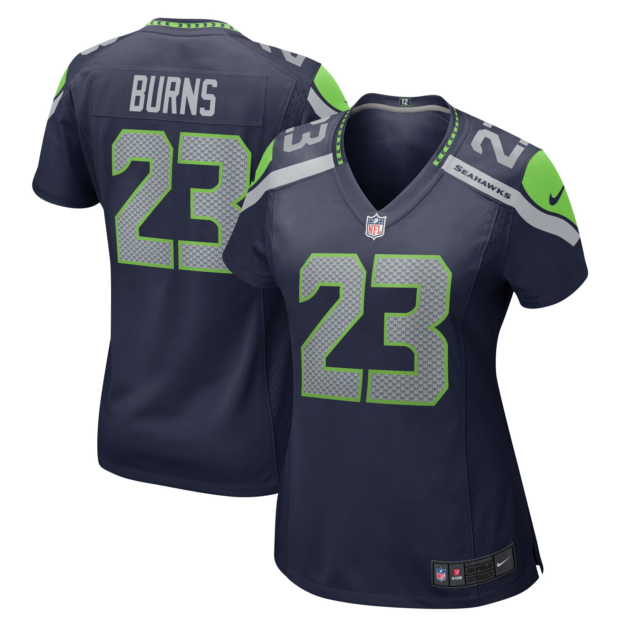 Women's Seattle Seahawks Artie Burns College Navy Game Jersey Js8967