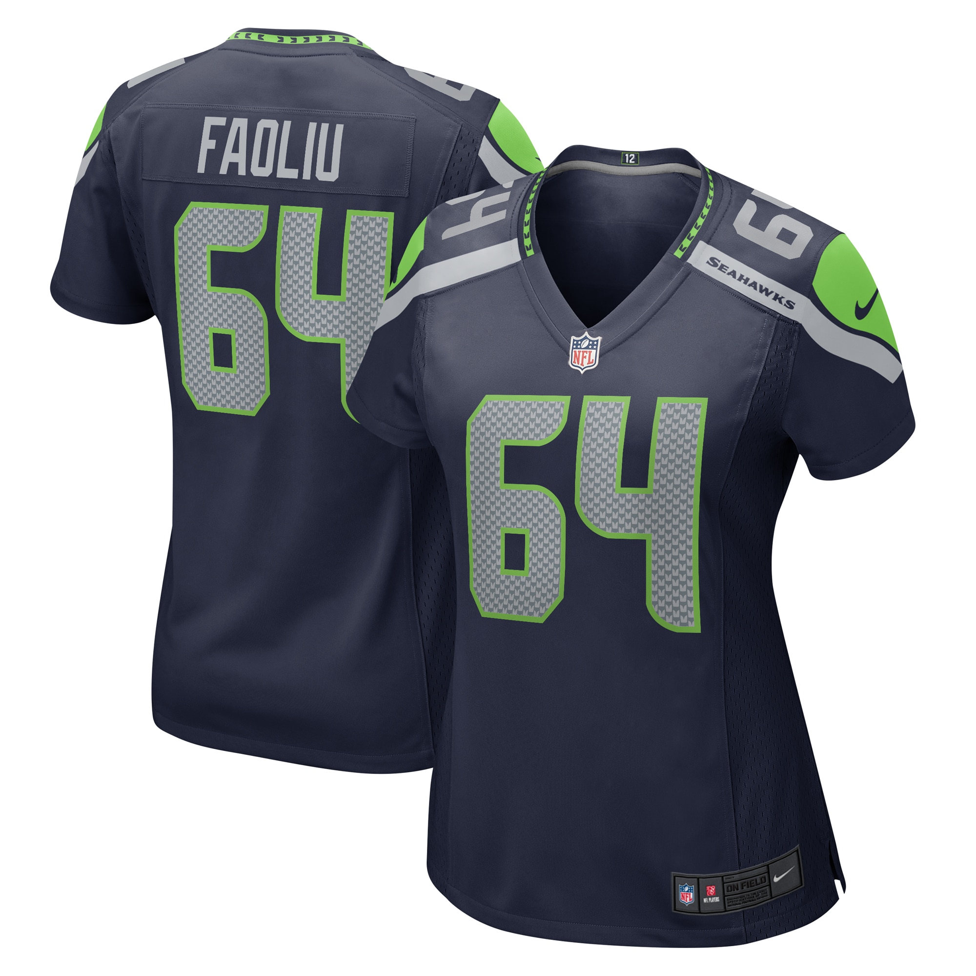 Women's Seattle Seahawks Austin Faoliu College Navy Game Jersey Js2896
