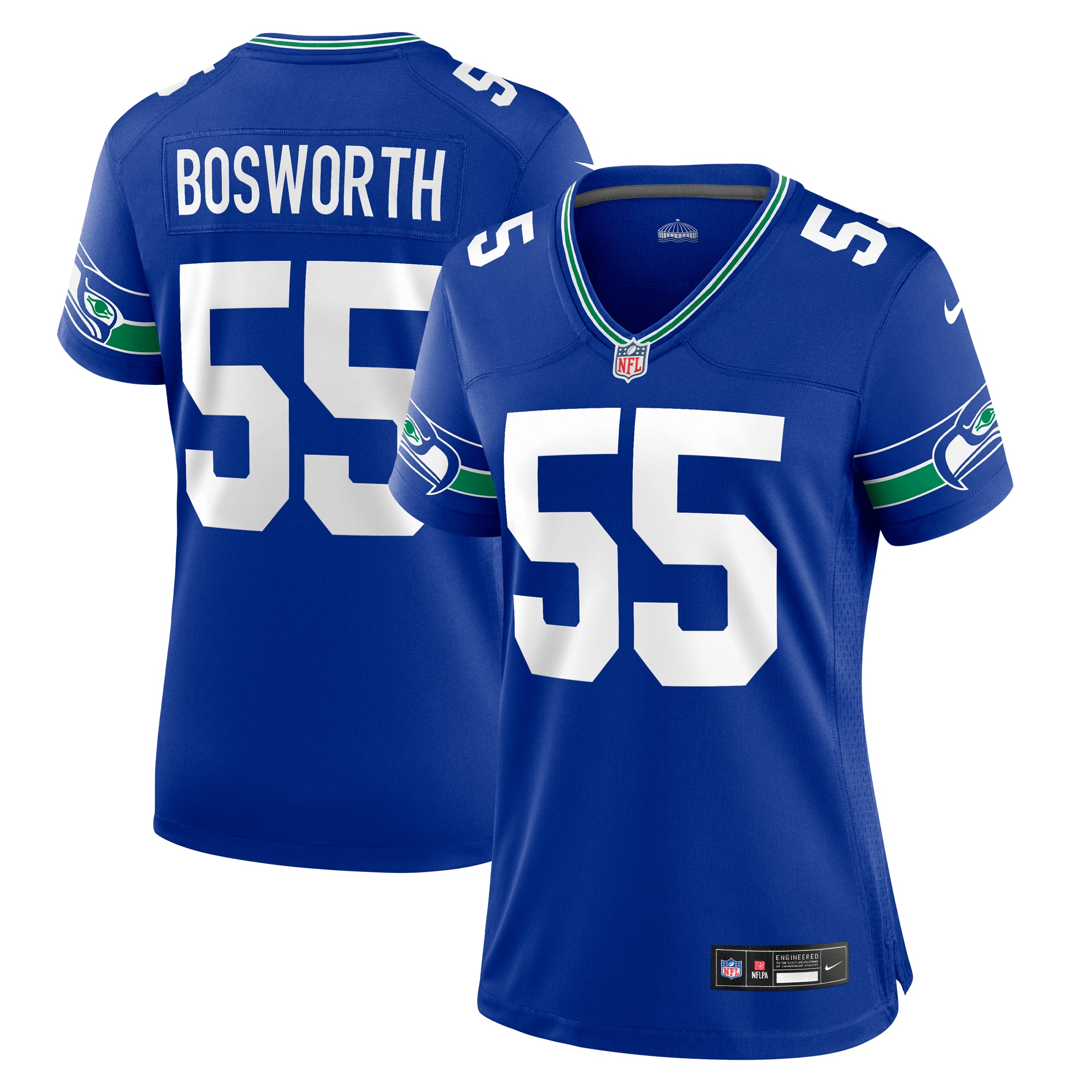 Women's Seattle Seahawks Brian Bosworth Royal Throwback Retired Player Game Jersey Js9426