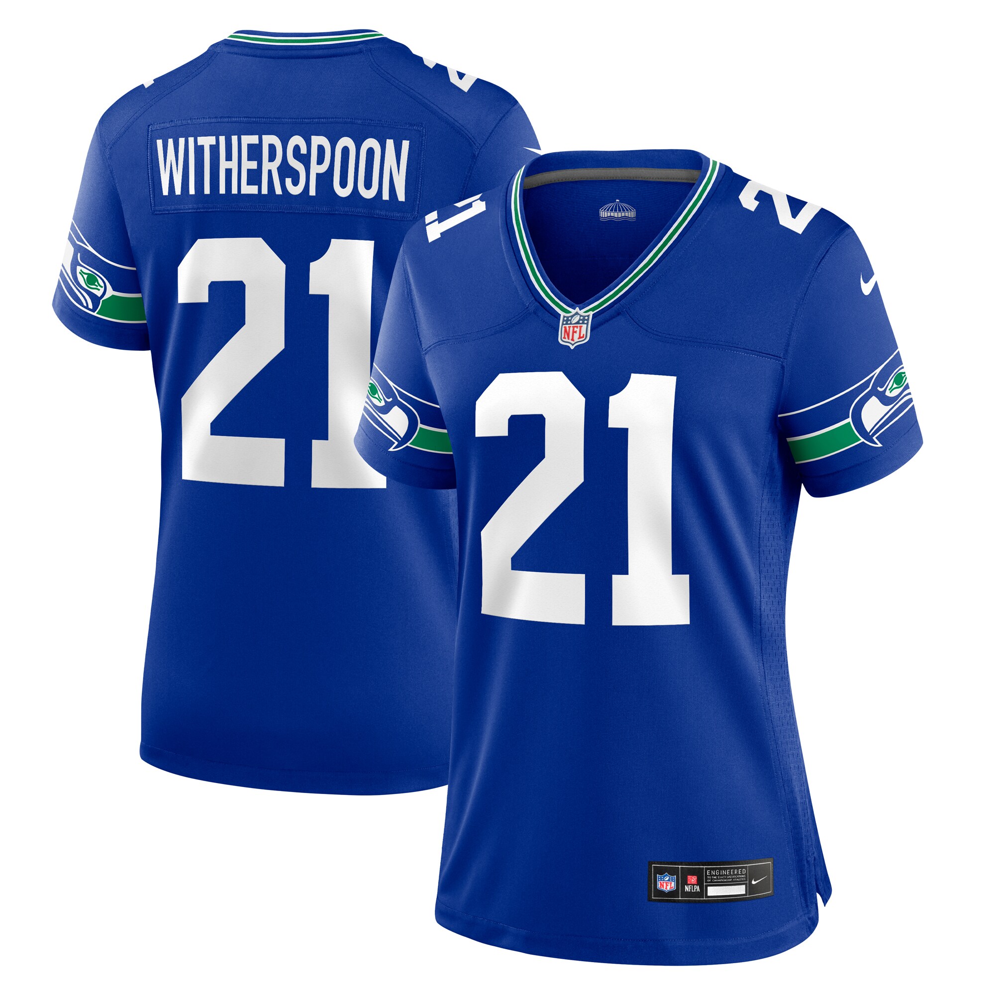 Women's Seattle Seahawks Devon Witherspoon Royal Throwback Player Game Jersey Js6791