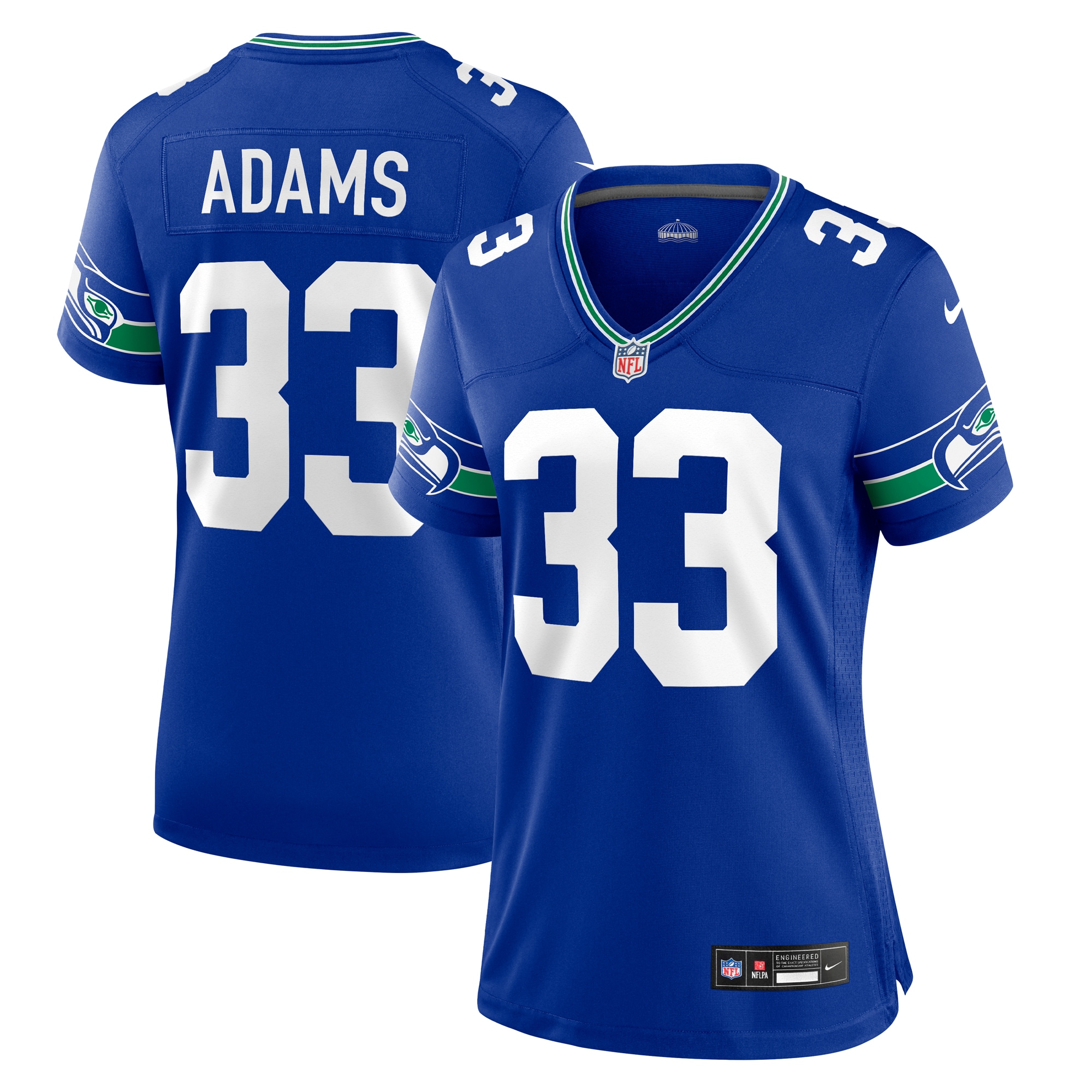 Women's Seattle Seahawks Jamal Adams Royal Throwback Player Game Jersey Js4647