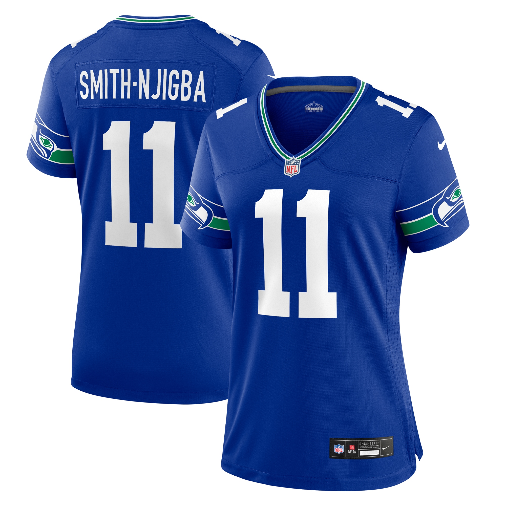 Women's Seattle Seahawks Jaxon Smith-njigba Royal Throwback Player Game Jersey Js6529