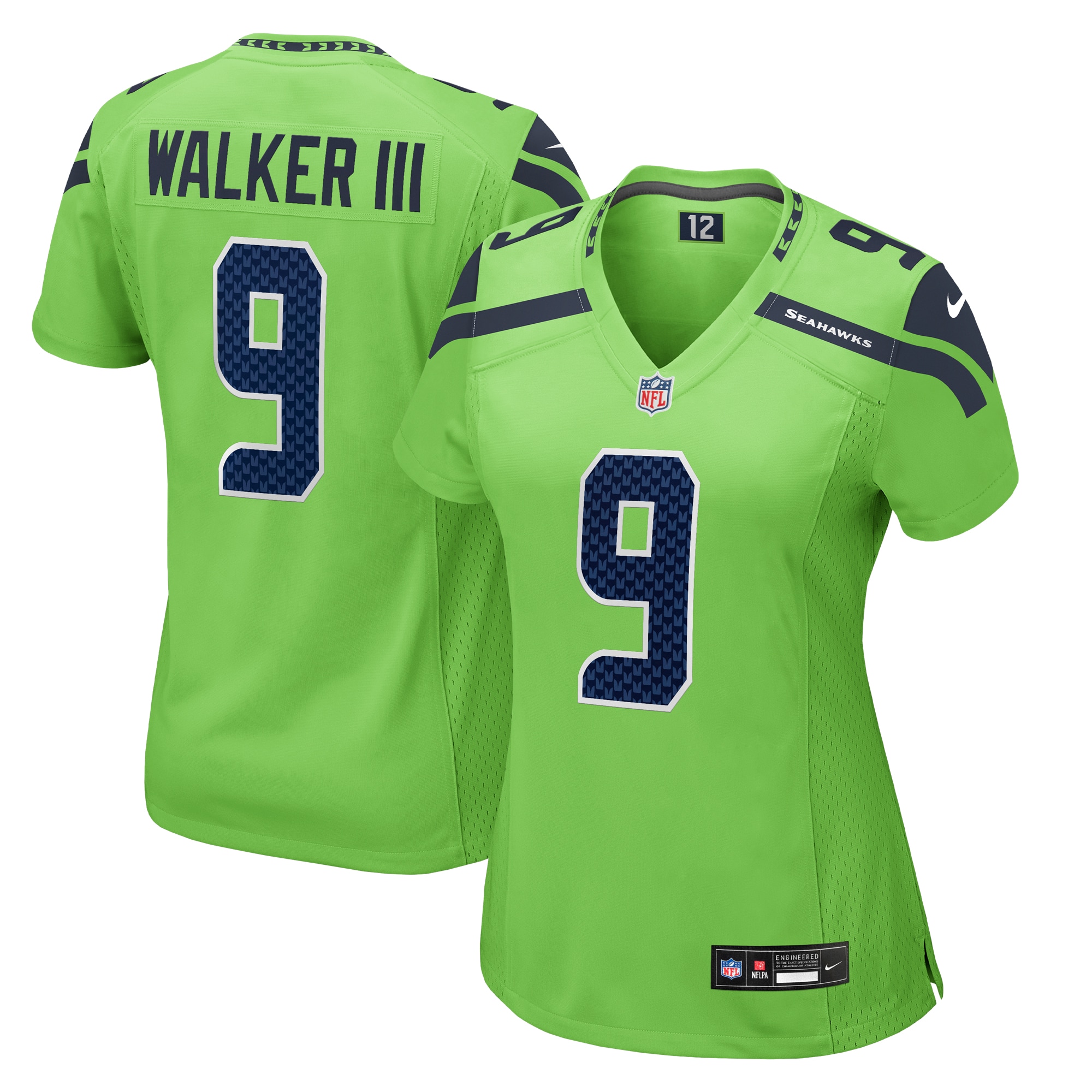 Women's Seattle Seahawks Kenneth Walker Iii Neon Green Game Jersey Js7706