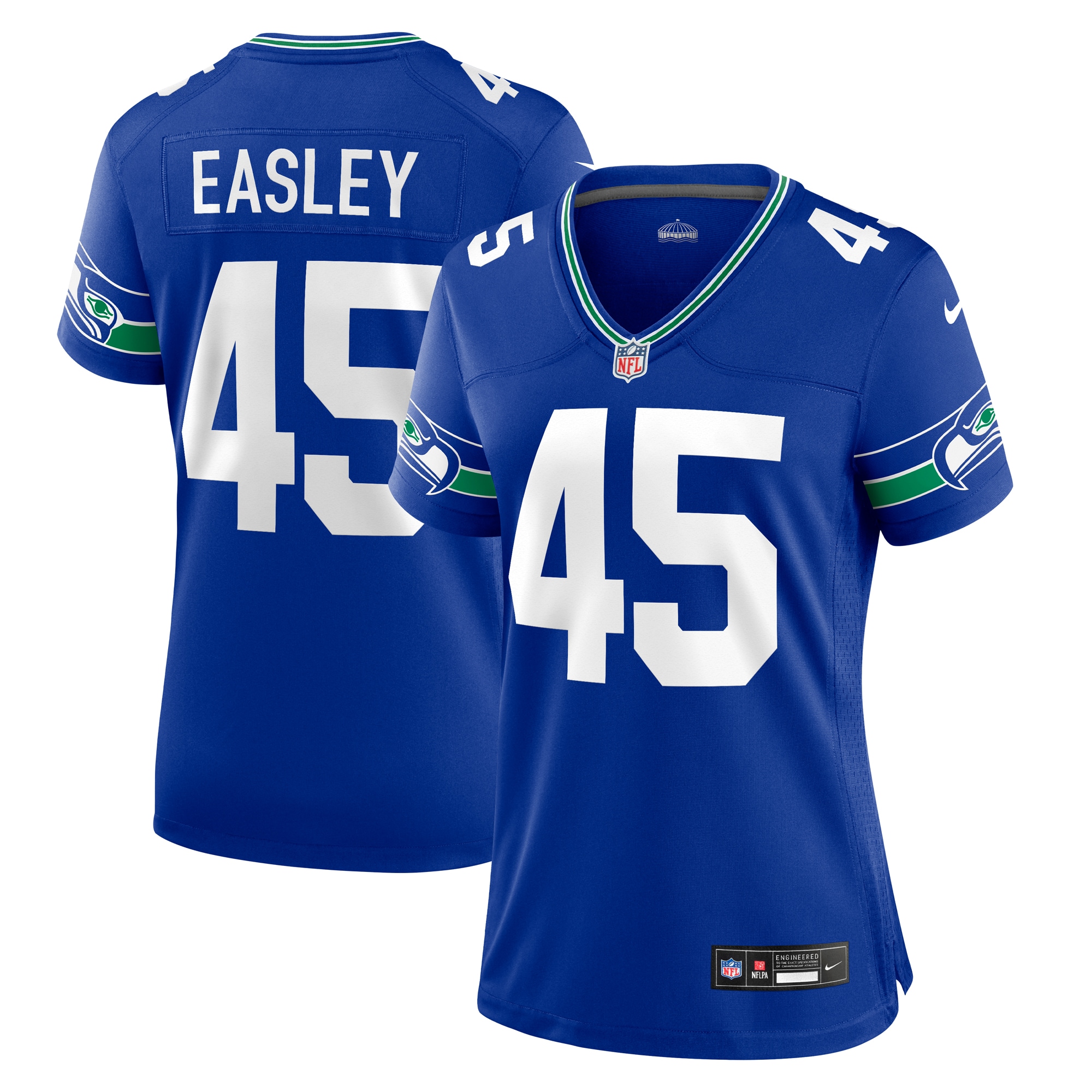 Women's Seattle Seahawks Kenny Easley Royal Throwback Retired Player Game Jersey Js9052