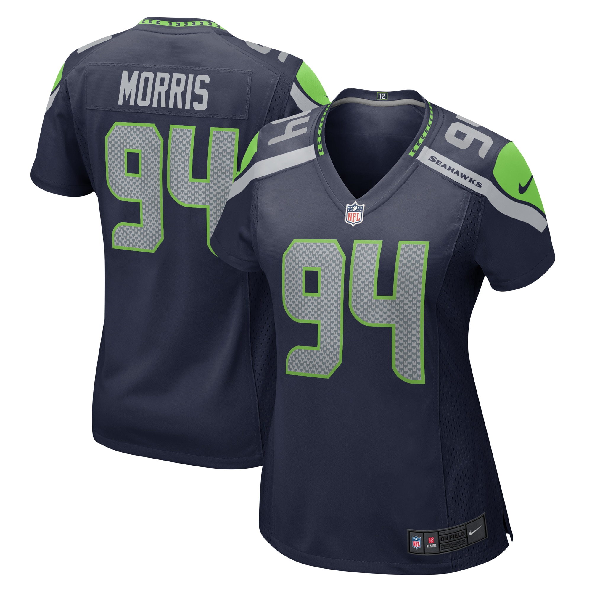 Women's Seattle Seahawks Mike Morris College Navy Game Jersey Js5921