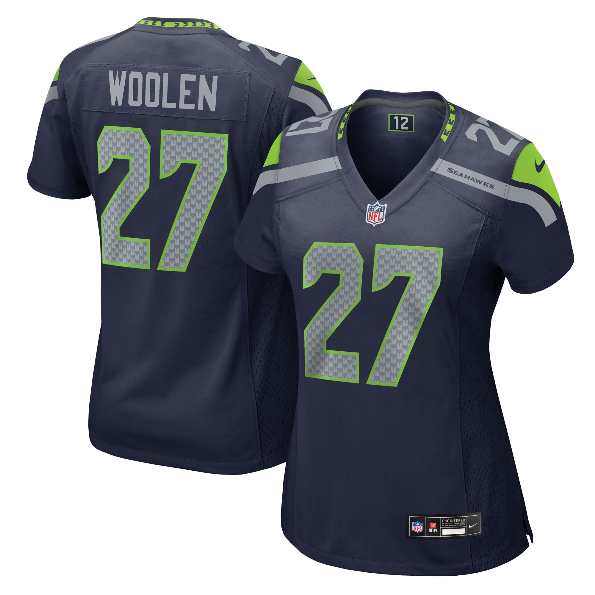 Women's Seattle Seahawks Riq Woolen College Navy Team Game Jersey Js3221
