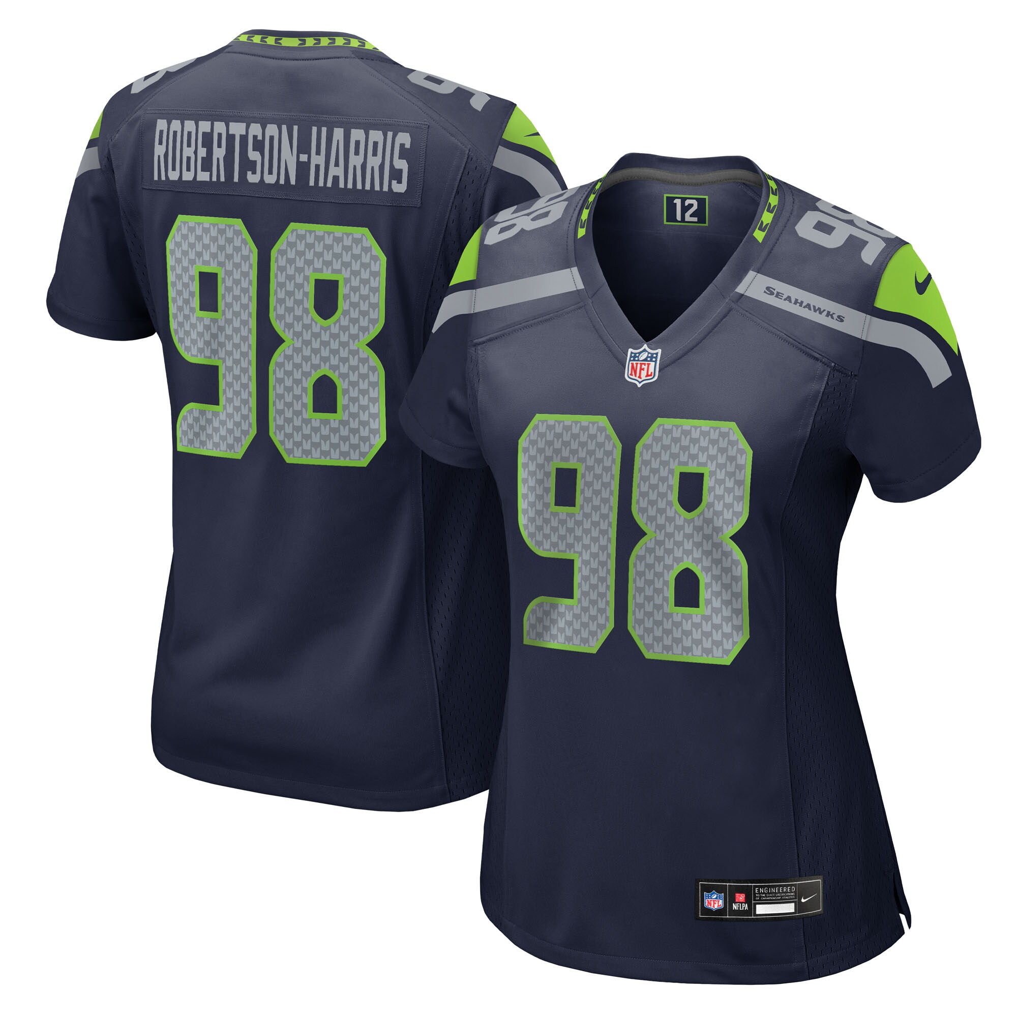 Women's Seattle Seahawks Roy Robertson-harris College Navy Team Game Jersey Js7306