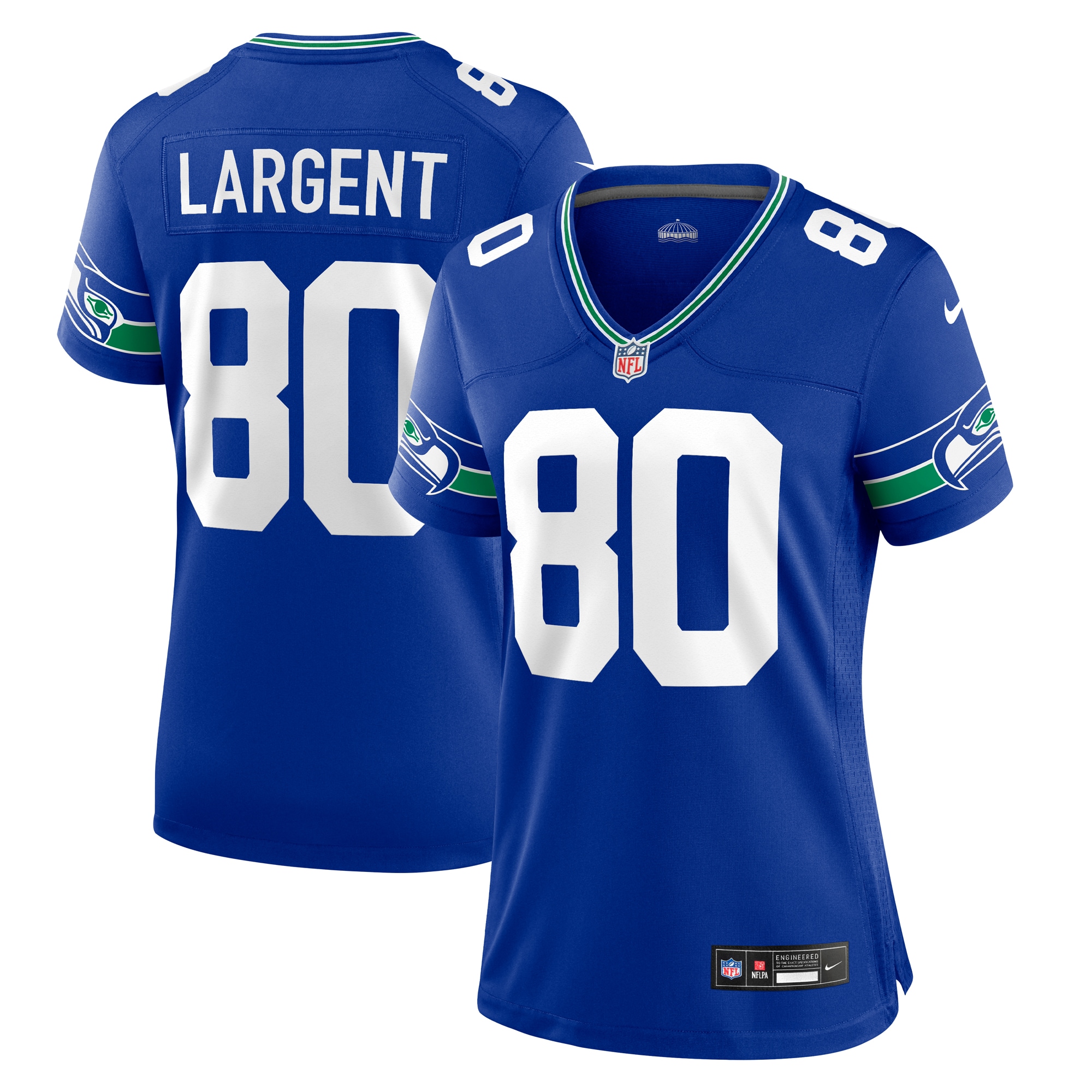 Women's Seattle Seahawks Steve Largent Royal Throwback Retired Player Game Jersey Js5934