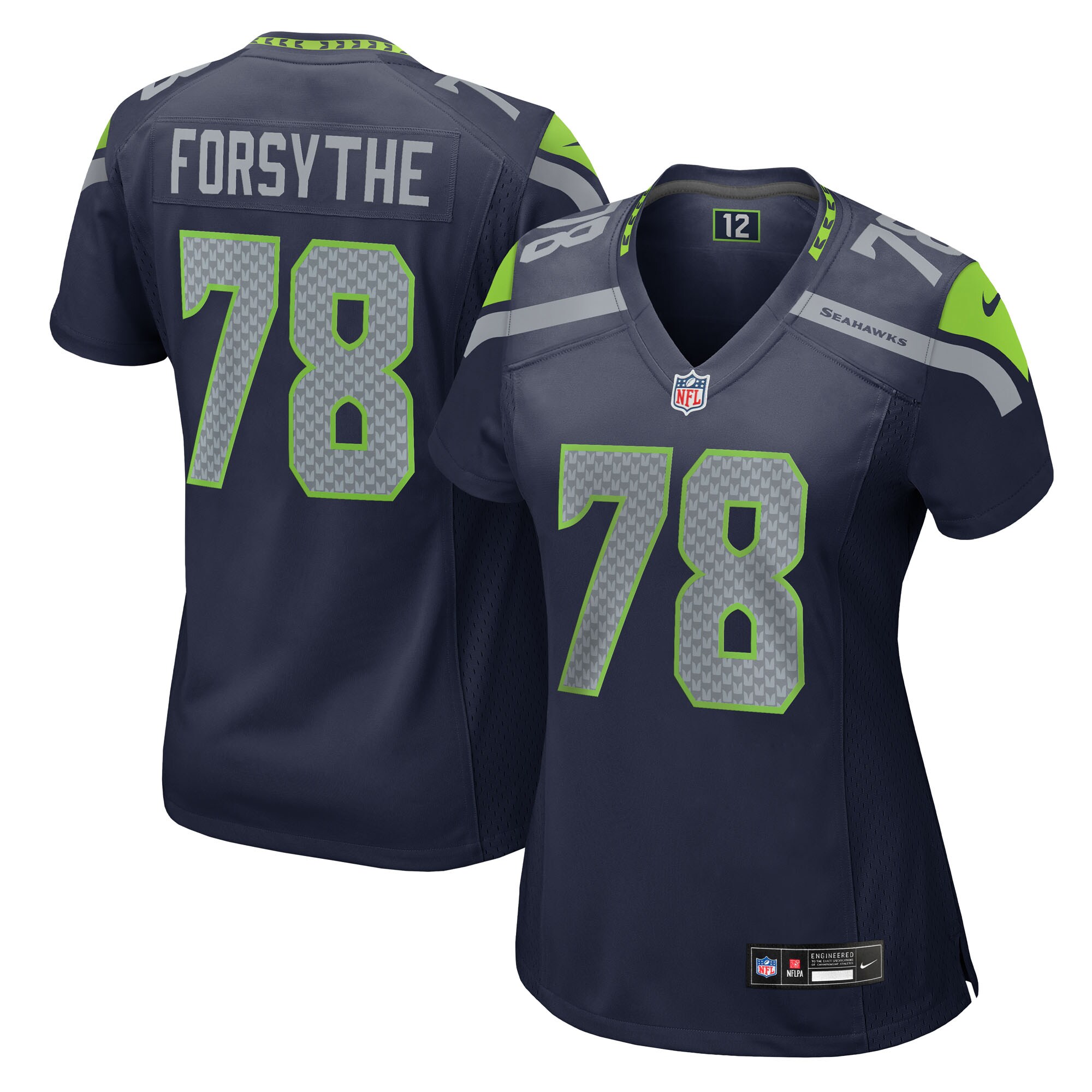 Women's Seattle Seahawks Stone Forsythe College Navy Team Game Jersey Js1664