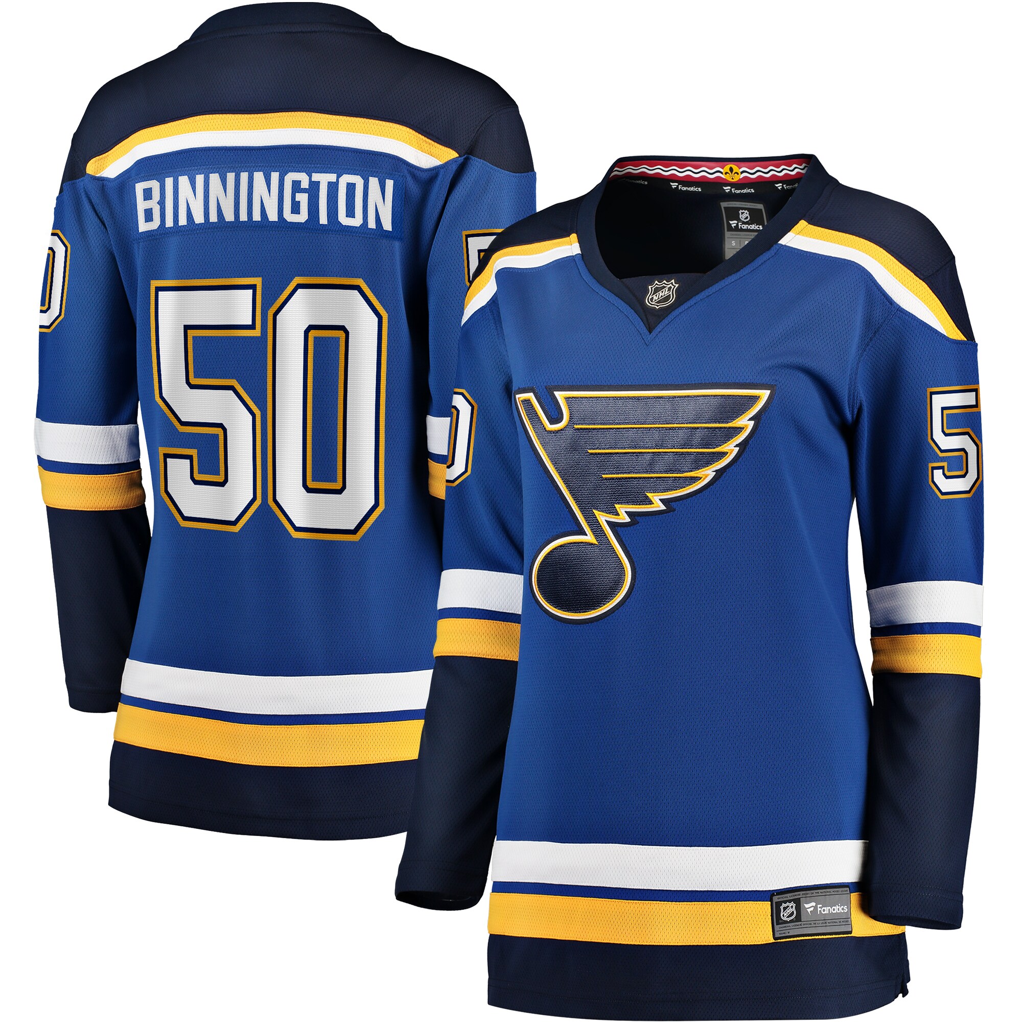 Women's St. Louis Blues Jordan Binnington Blue Home Breakaway Player Jersey