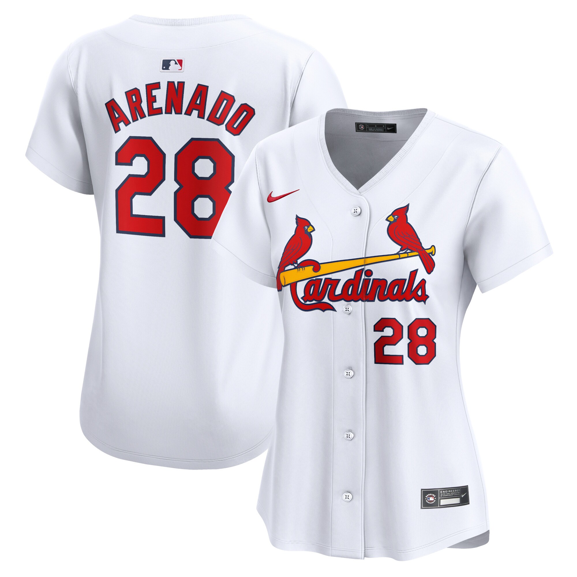 Women's St. Louis Cardinals Nolan Arenado White Home Limited Player Jersey
