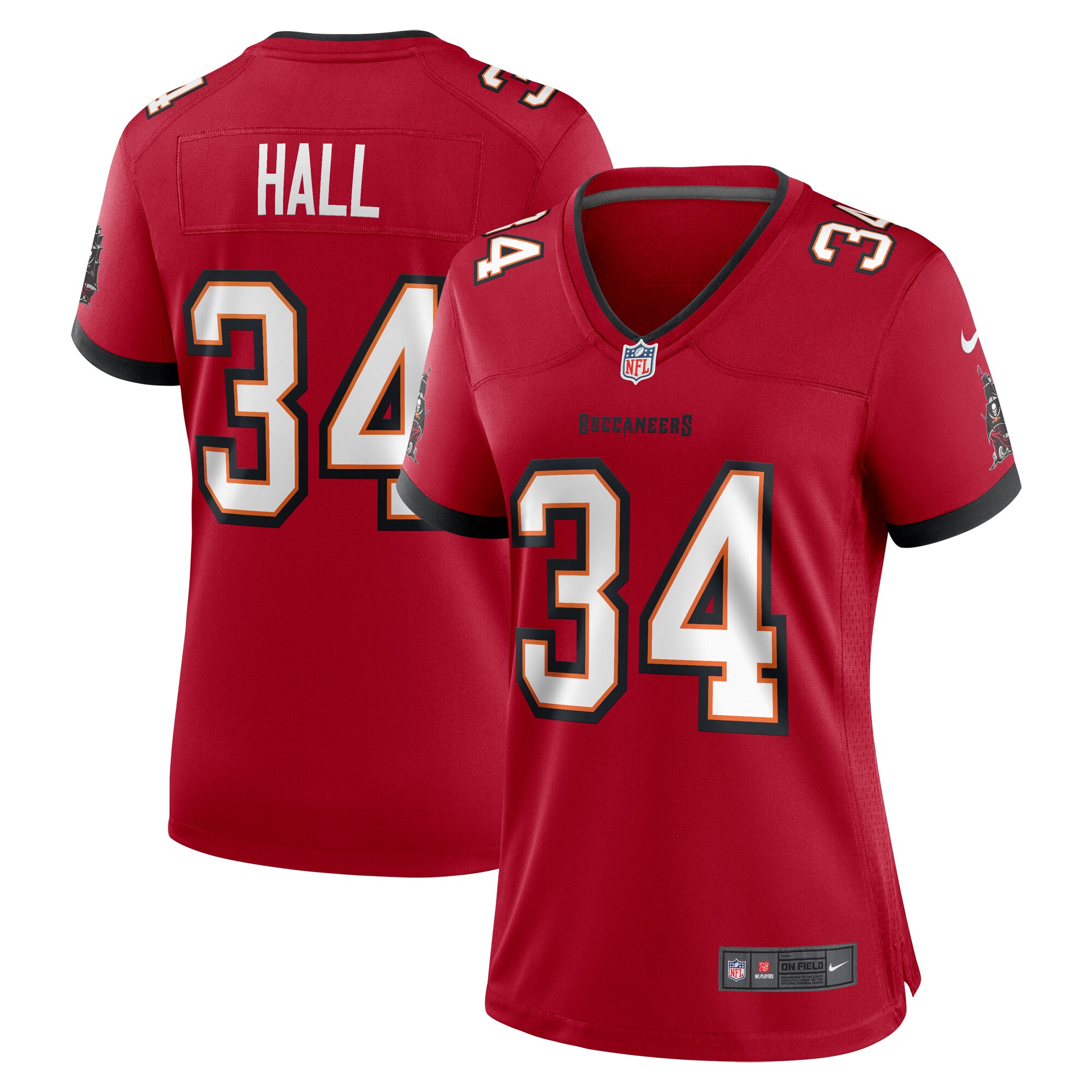 Women's Tampa Bay Buccaneers Bryce Hall Red Team Game Jersey Js7993