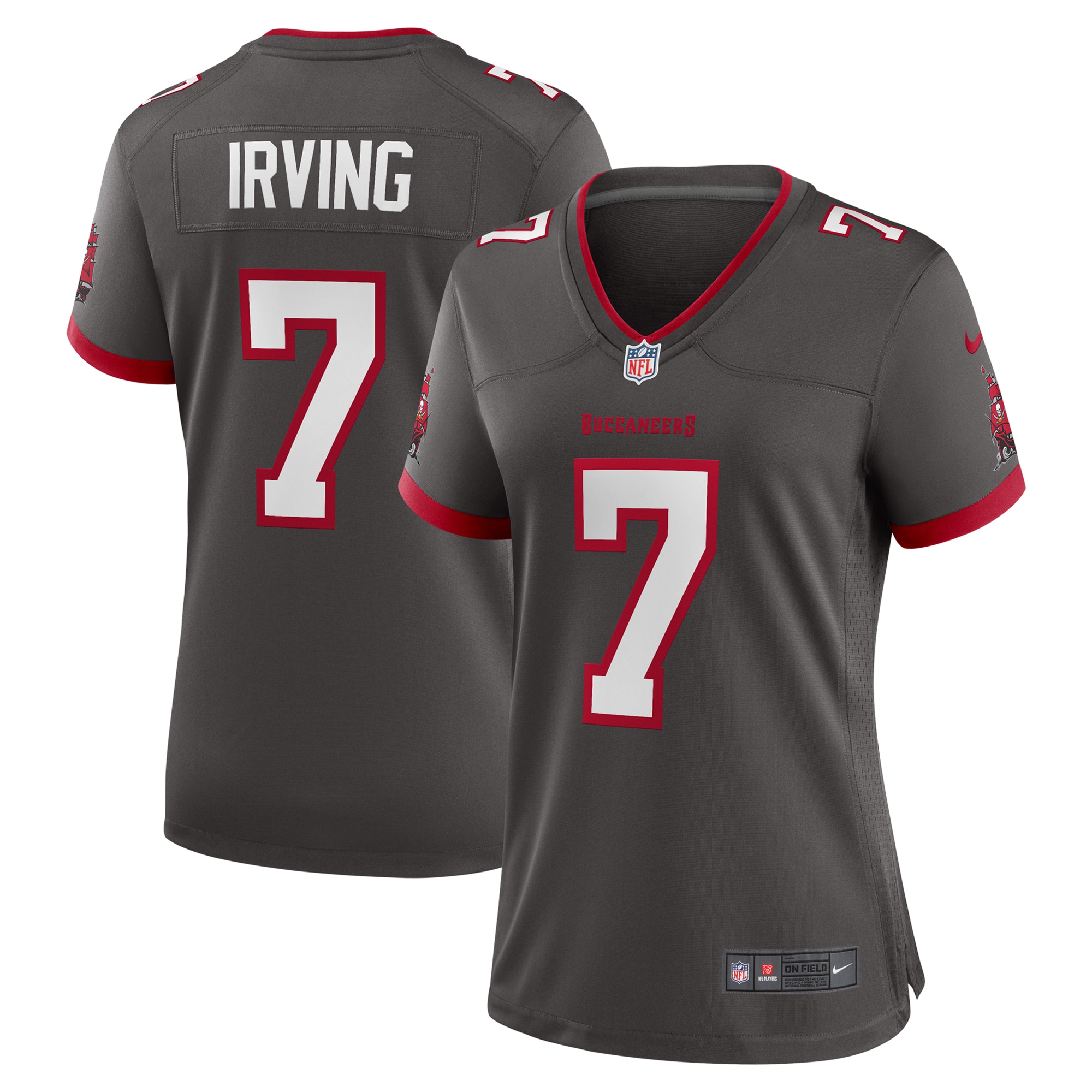 Women's Tampa Bay Buccaneers Bucky Irving Pewter Alternate Game Jersey Js8449