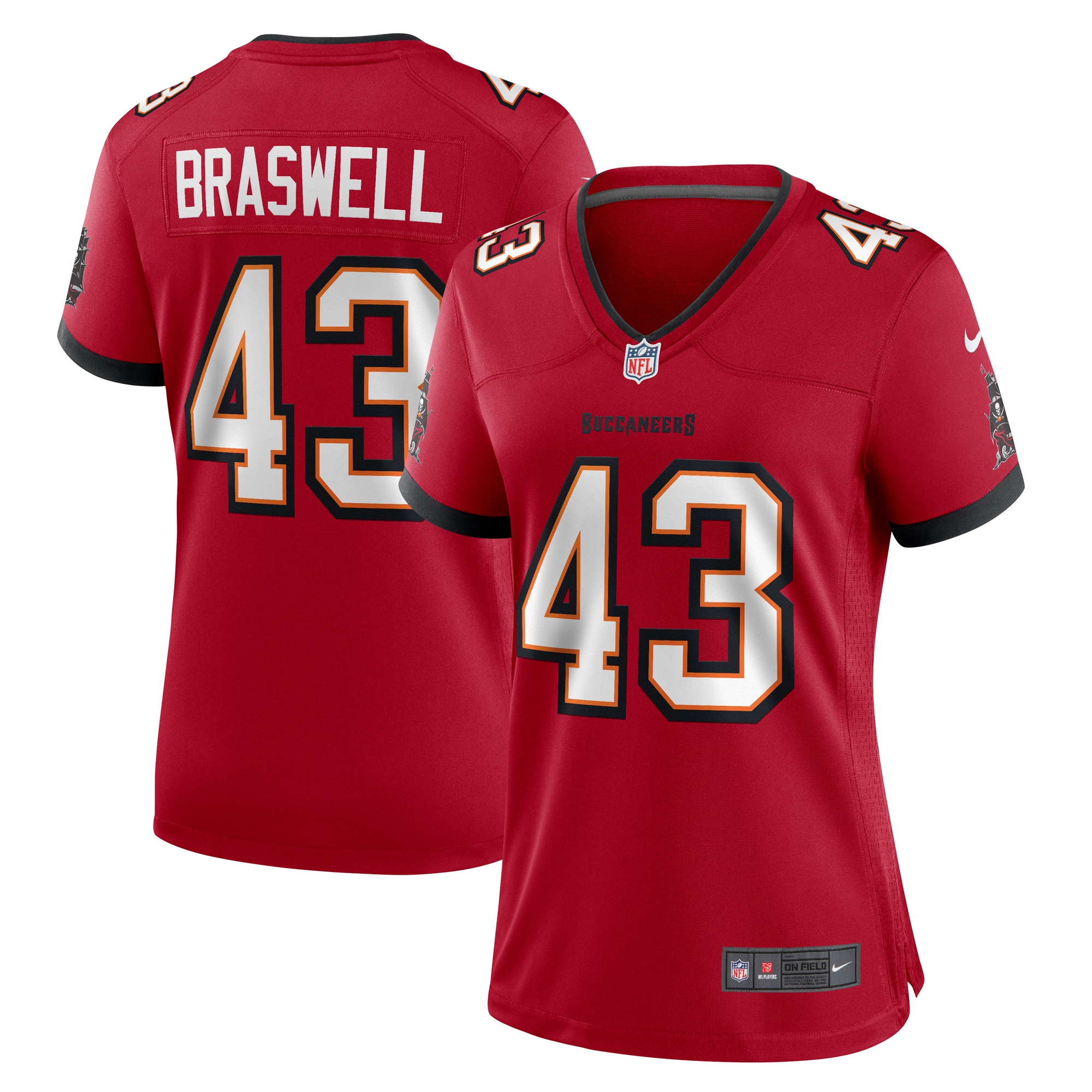Women's Tampa Bay Buccaneers Chris Braswell Red Game Jersey Js8257