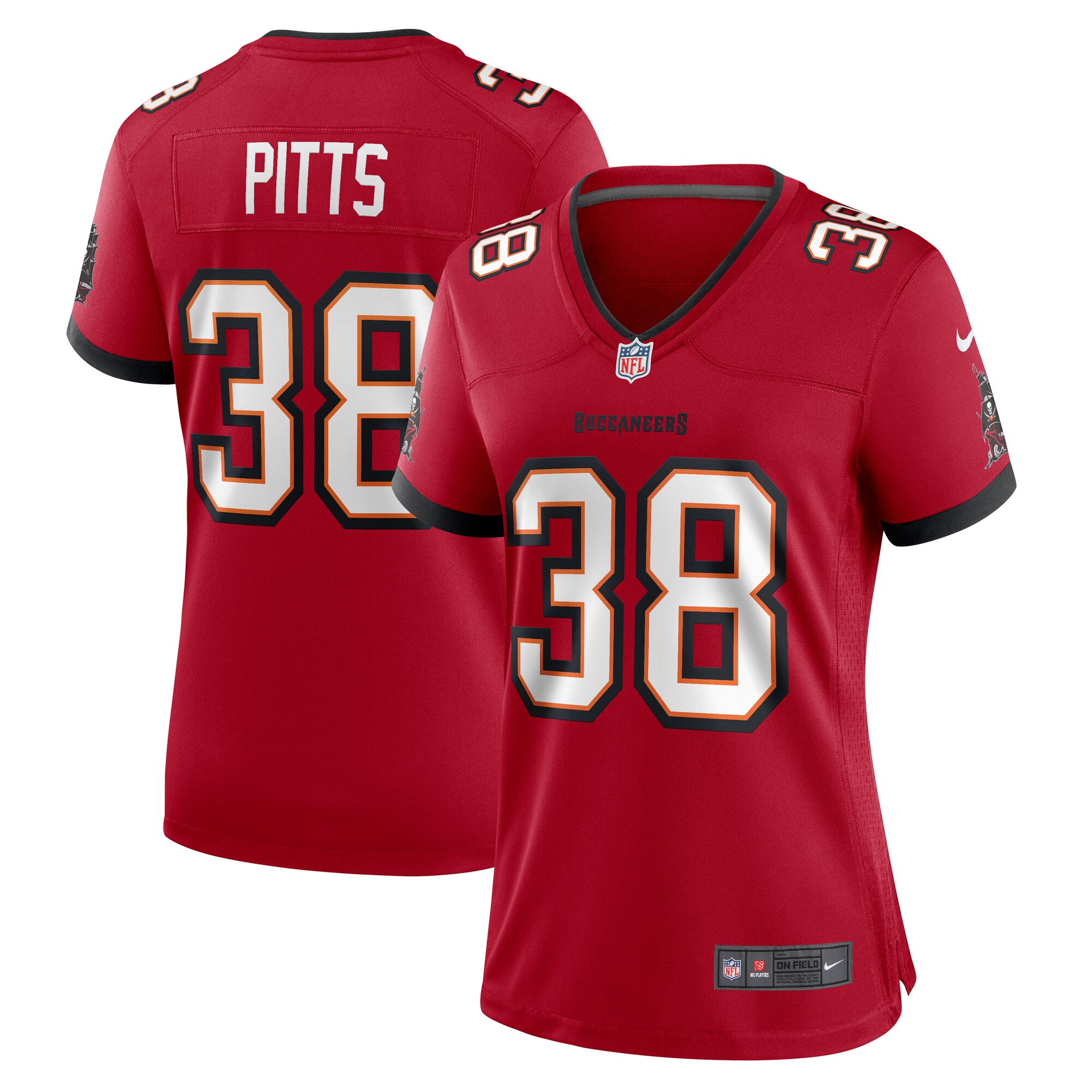 Women's Tampa Bay Buccaneers Derrek Pitts Red Game Jersey Js7859