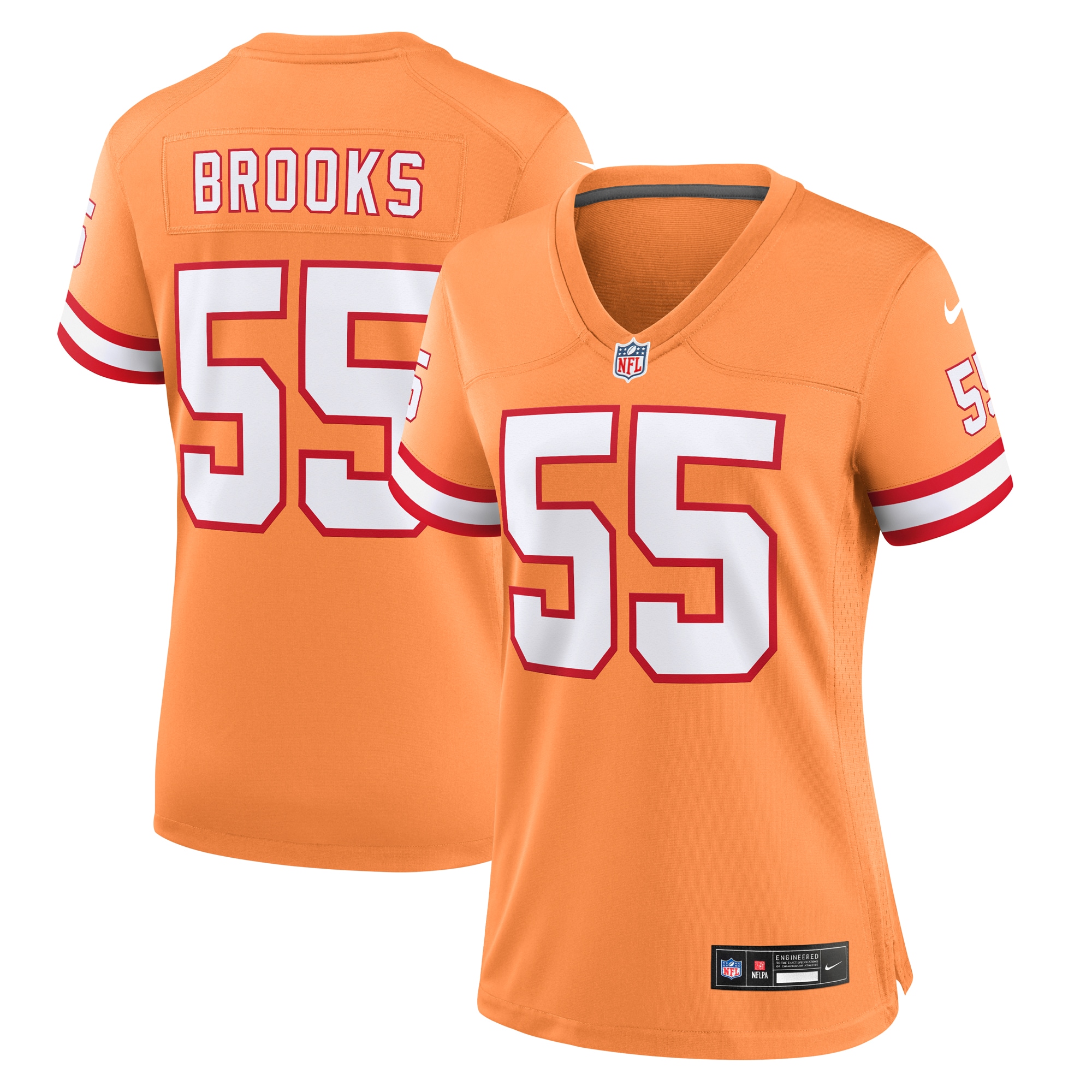 Women's Tampa Bay Buccaneers Derrick Brooks Orange Throwback Game Jersey Js7464