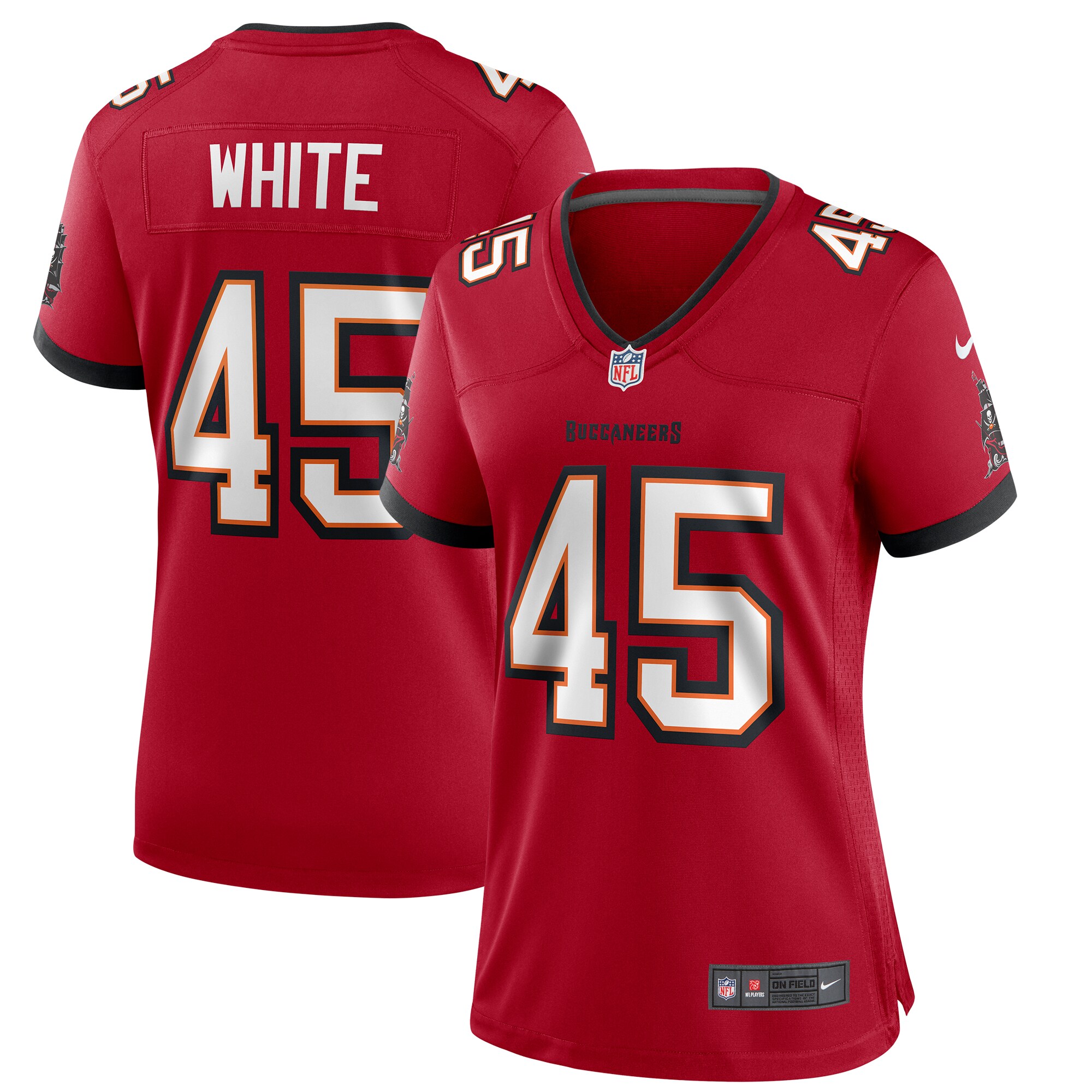 Women's Tampa Bay Buccaneers Devin White Red Game Player Jersey Js3049