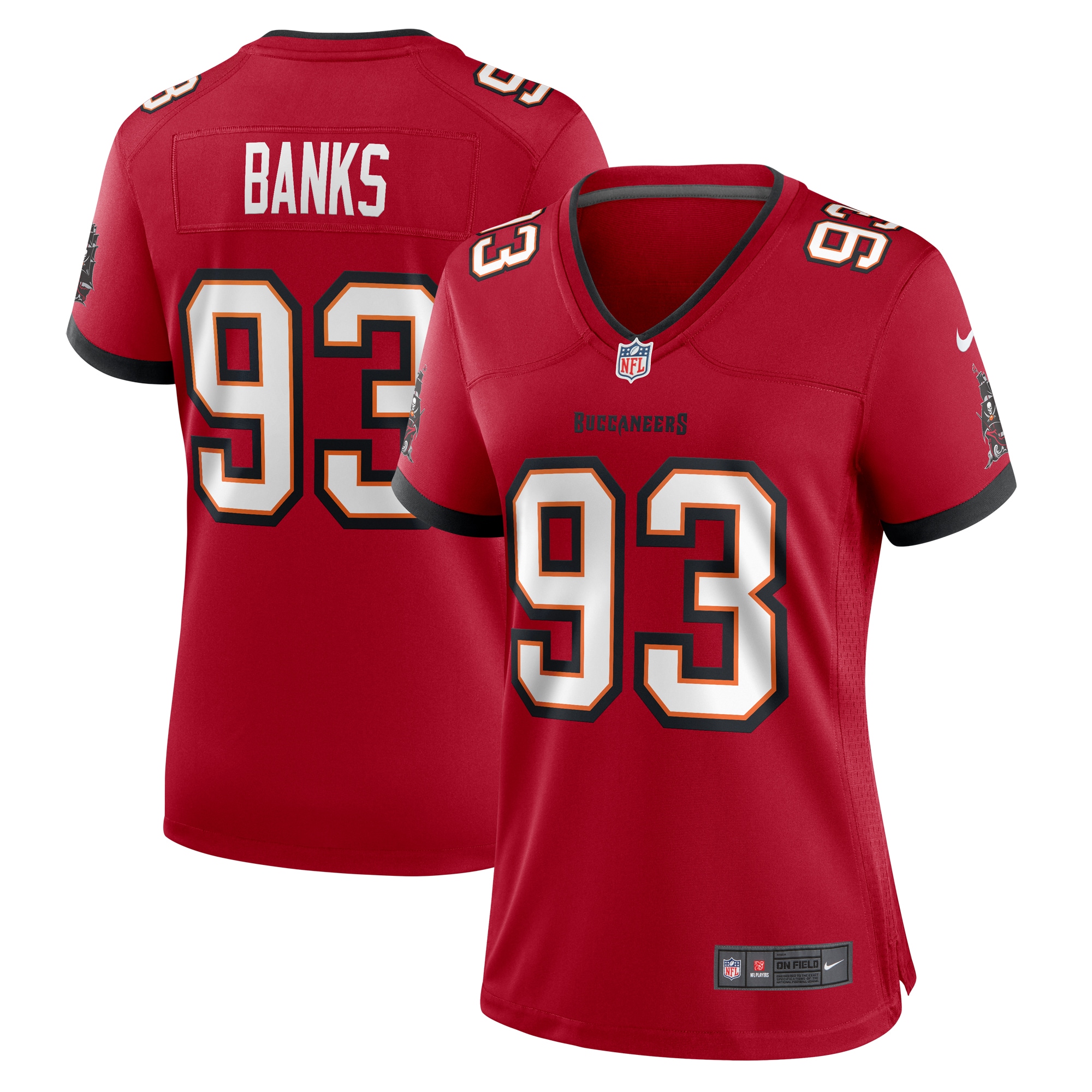 Women's Tampa Bay Buccaneers Eric Banks Red Game Jersey Js2535