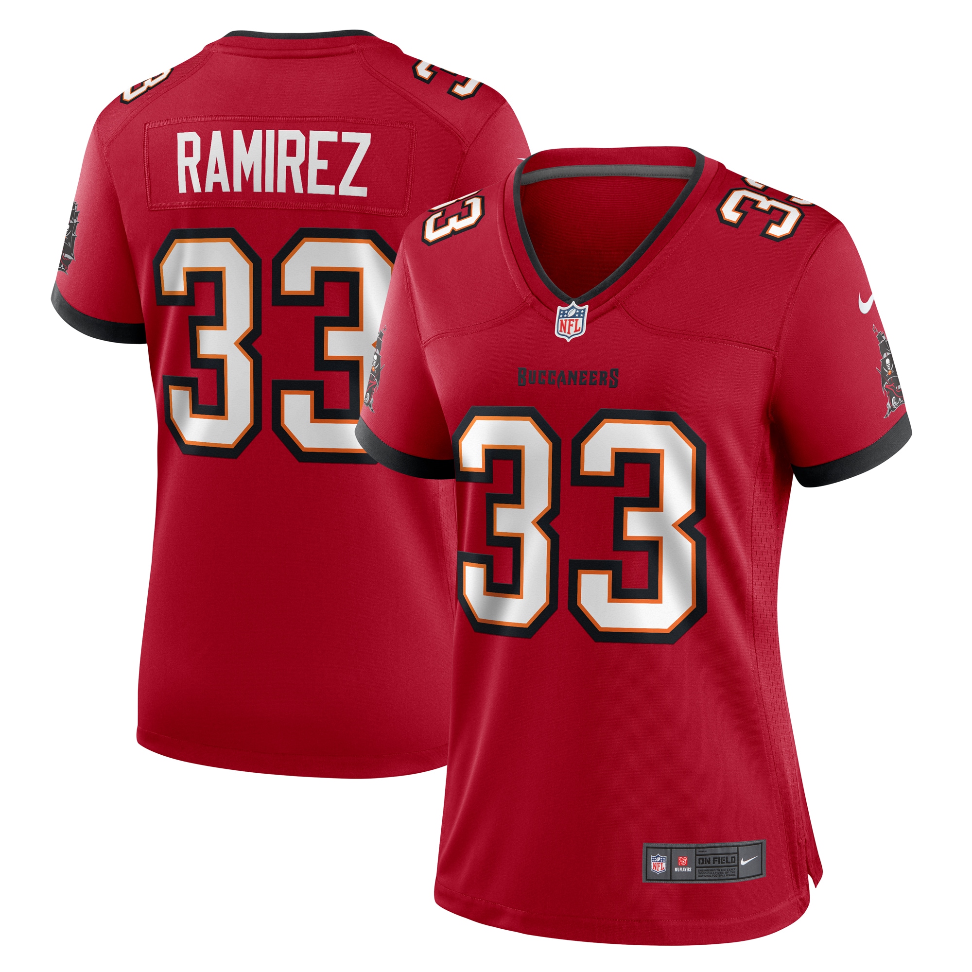 Women's Tampa Bay Buccaneers Jose Ramirez Red Game Jersey Js5474