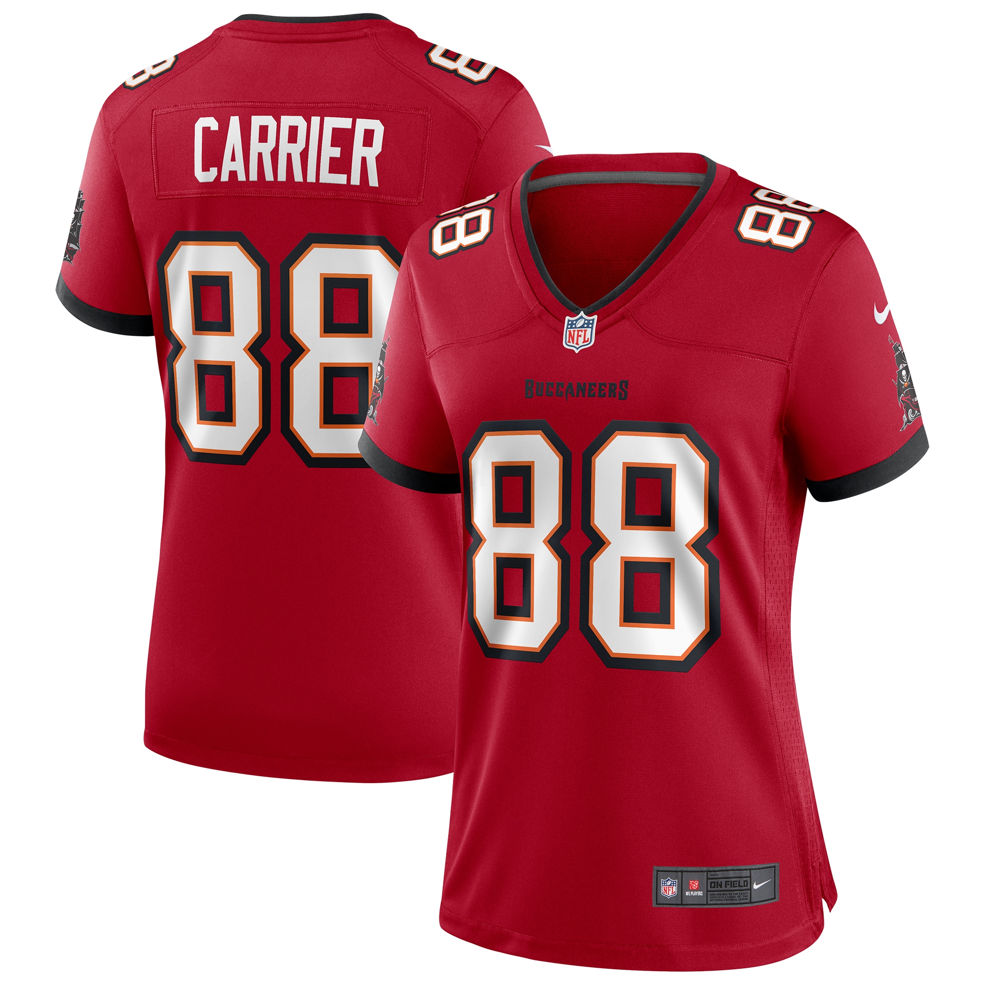Women's Tampa Bay Buccaneers Mark Carrier Red Game Retired Player Jersey Js4062