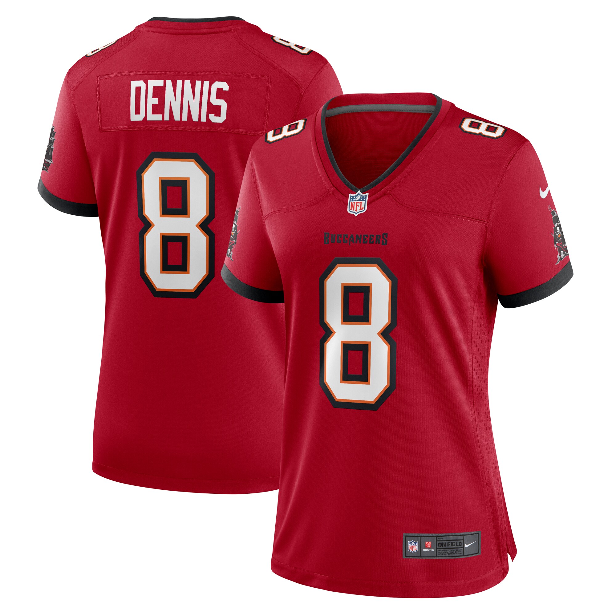 Women's Tampa Bay Buccaneers Sirvocea Dennis Red Game Jersey Js6429