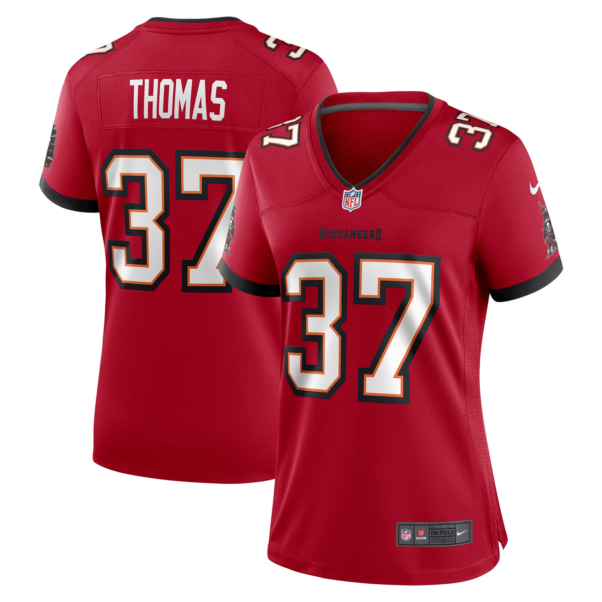 Women's Tampa Bay Buccaneers Tavierre Thomas Red Game Jersey Js7994