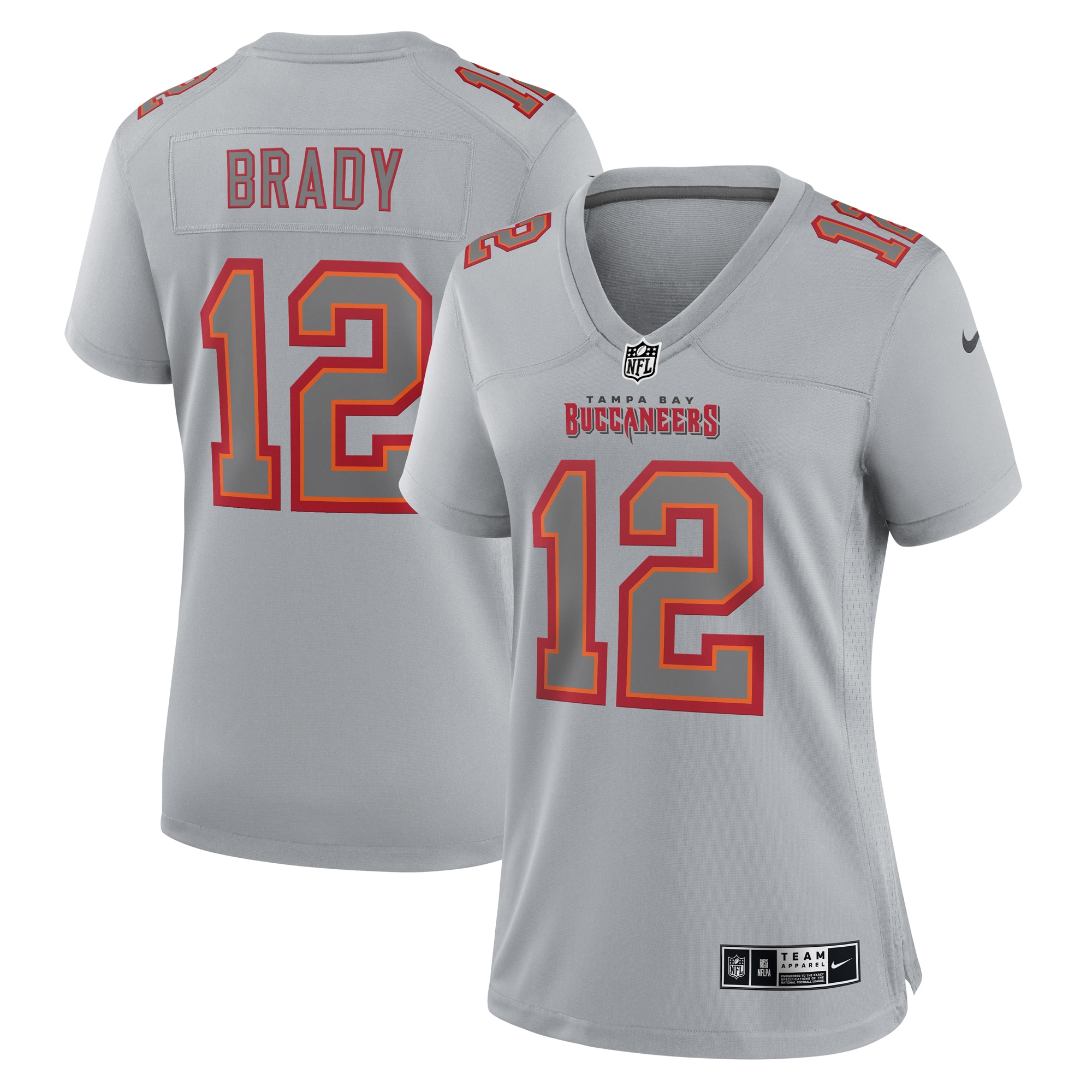 Women's Tampa Bay Buccaneers Tom Brady Gray Atmosphere Fashion Game Jersey Js8391