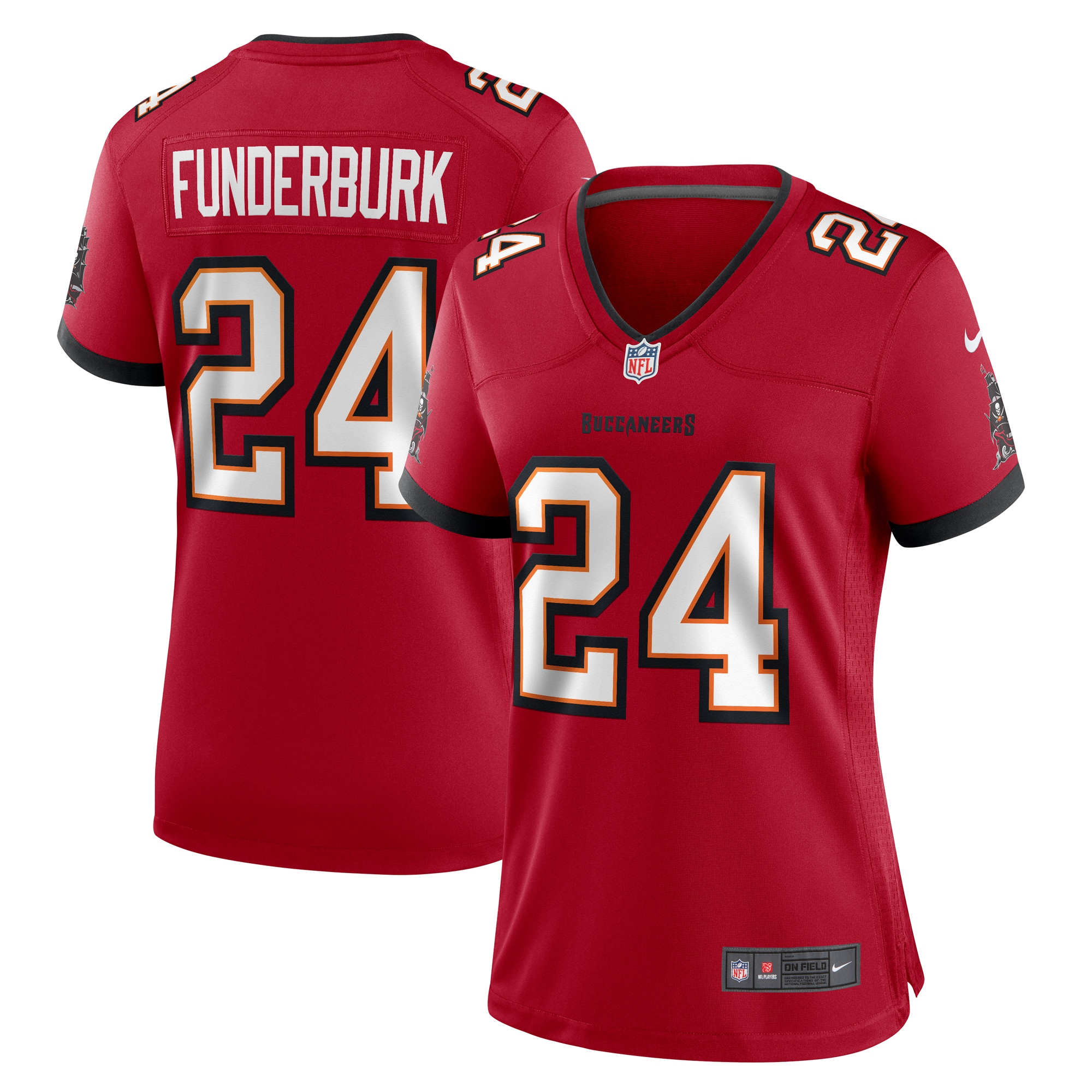 Women's Tampa Bay Buccaneers Tyrek Funderburk Red Game Jersey Js1375